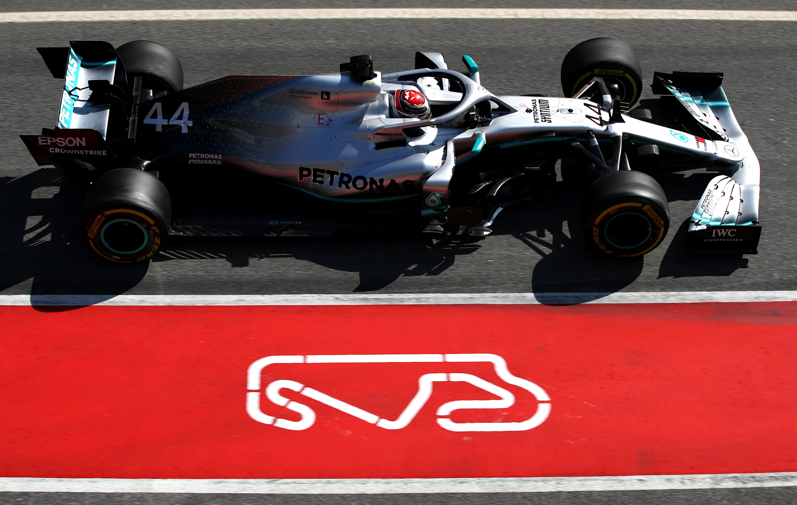 MONTMELO, SPAIN - FEBRUARY 28: Lewis Hamilton of Great Britain driving the (44) Mercedes AMG