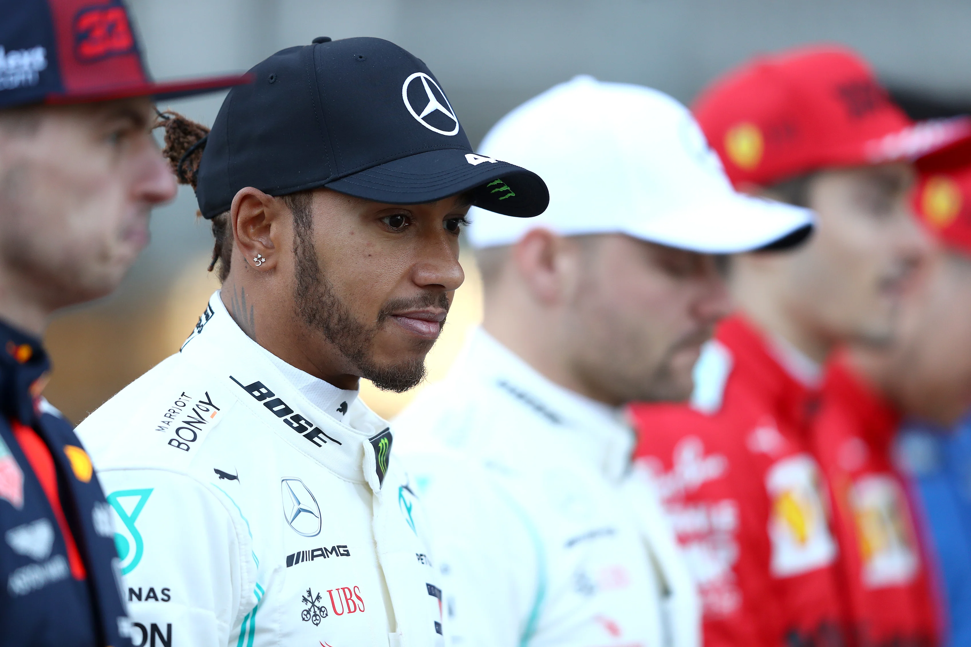 BARCELONA, SPAIN - FEBRUARY 19: Lewis Hamilton of Great Britain and Mercedes GP is seen as the