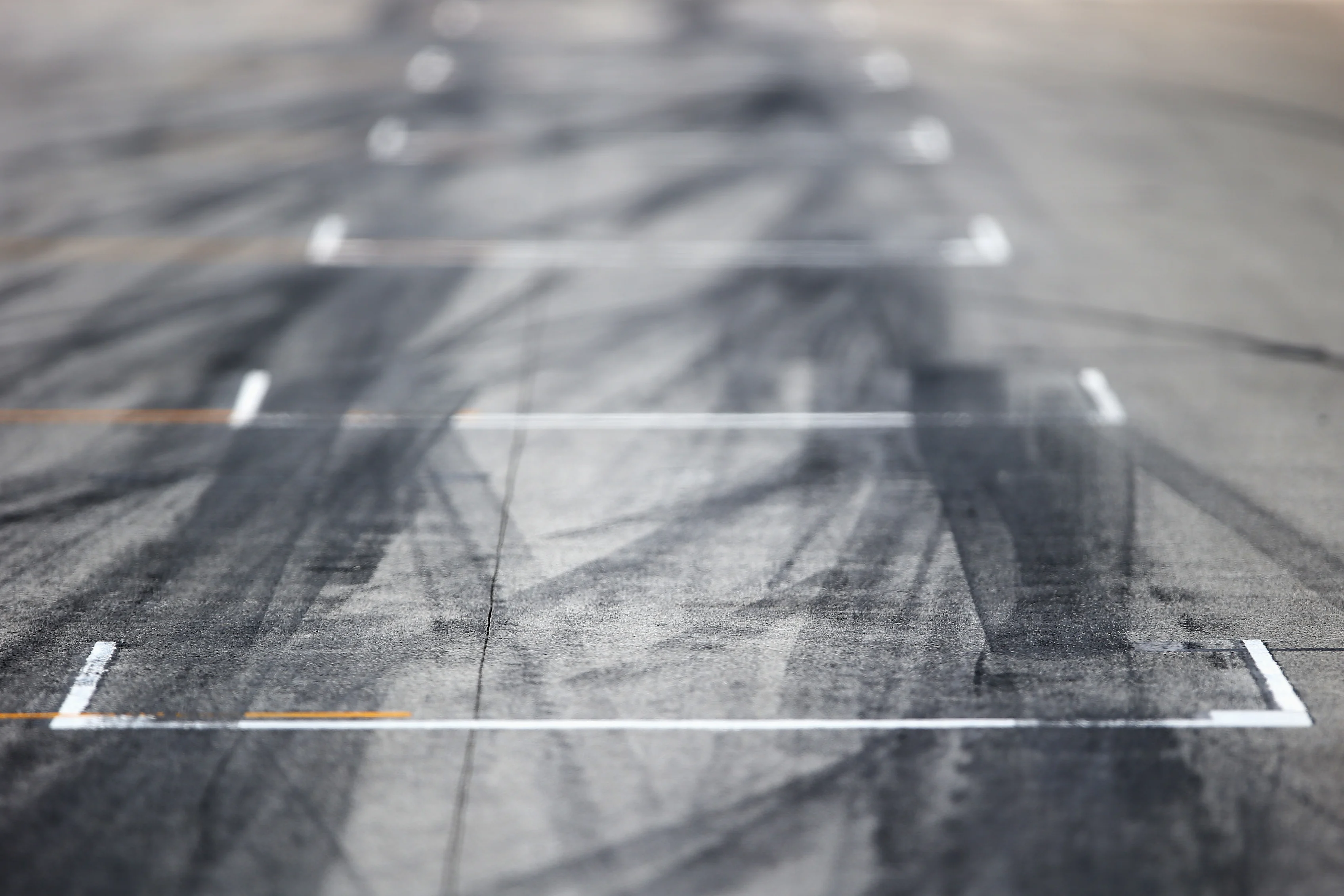 KUALA LUMPUR, MALAYSIA - MARCH 30:  Tyre marks on the main straight before the Malaysia Formula One