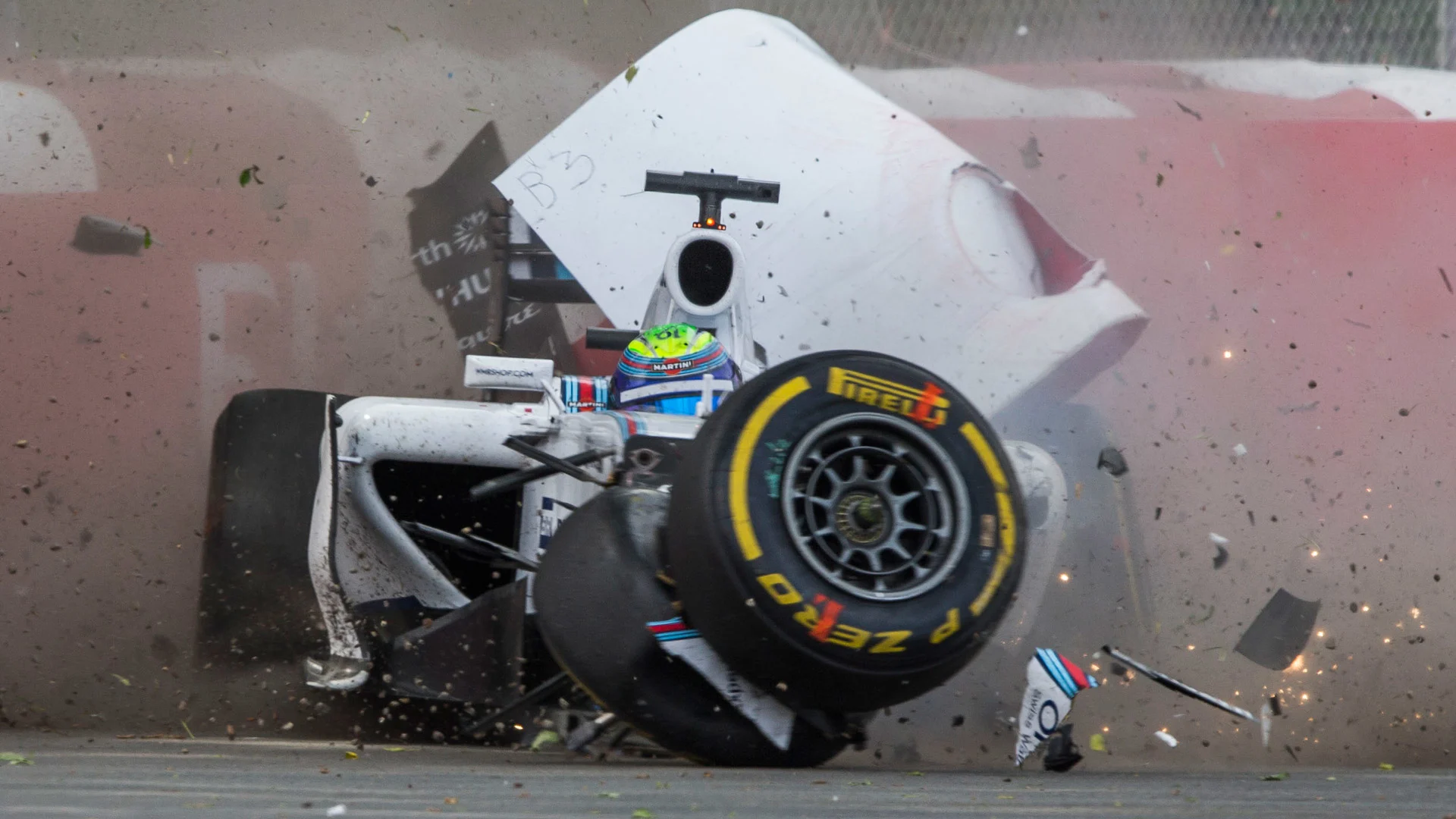 MONTREAL, QC - JUNE 08: Felipe Massa of Williams and Brazil crashes out of the Canadian F1 Grand