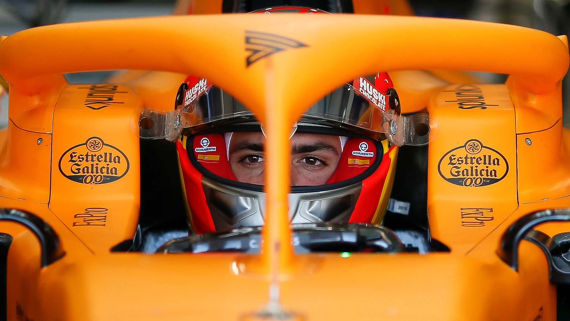 BARCELONA, SPAIN - FEBRUARY 19: Carlos Sainz of Spain and Mclaren F1 Team looks on during day one