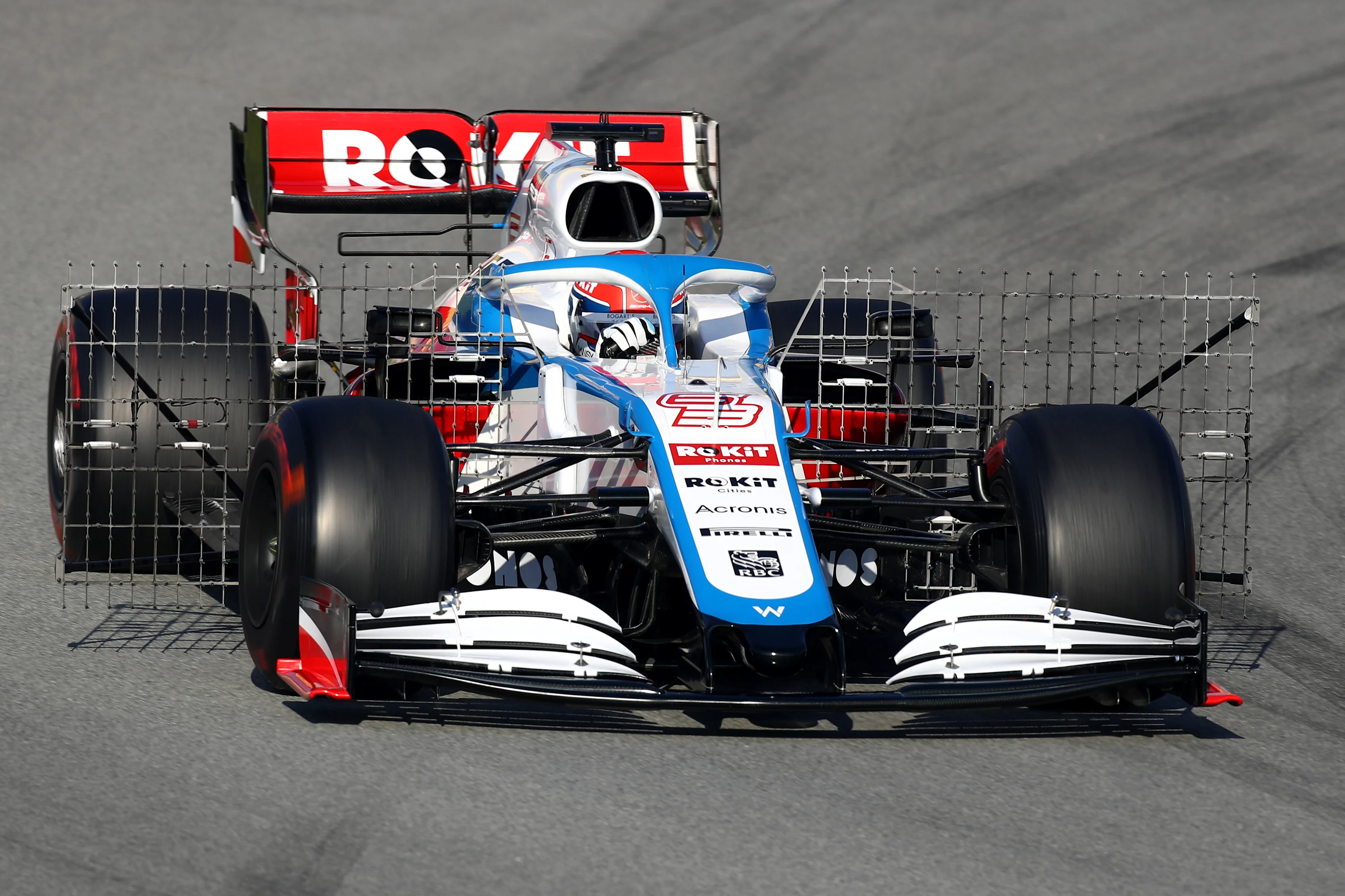 BARCELONA, SPAIN - FEBRUARY 20: George Russell of Great Britain driving the (63) Rokit Williams