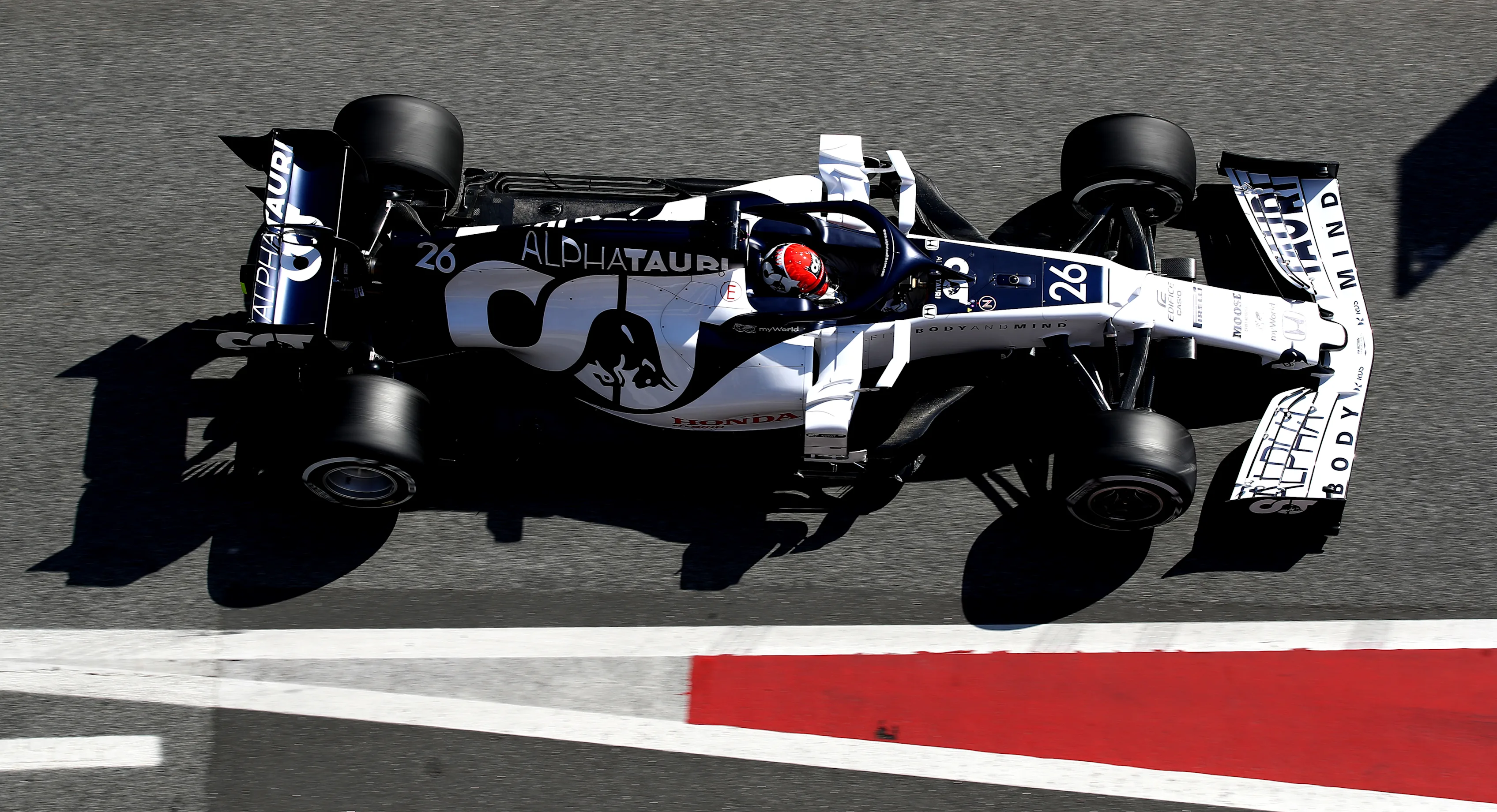 BARCELONA, SPAIN - FEBRUARY 21: Daniil Kvyat of Russia driving the (26) Scuderia AlphaTauri AT01