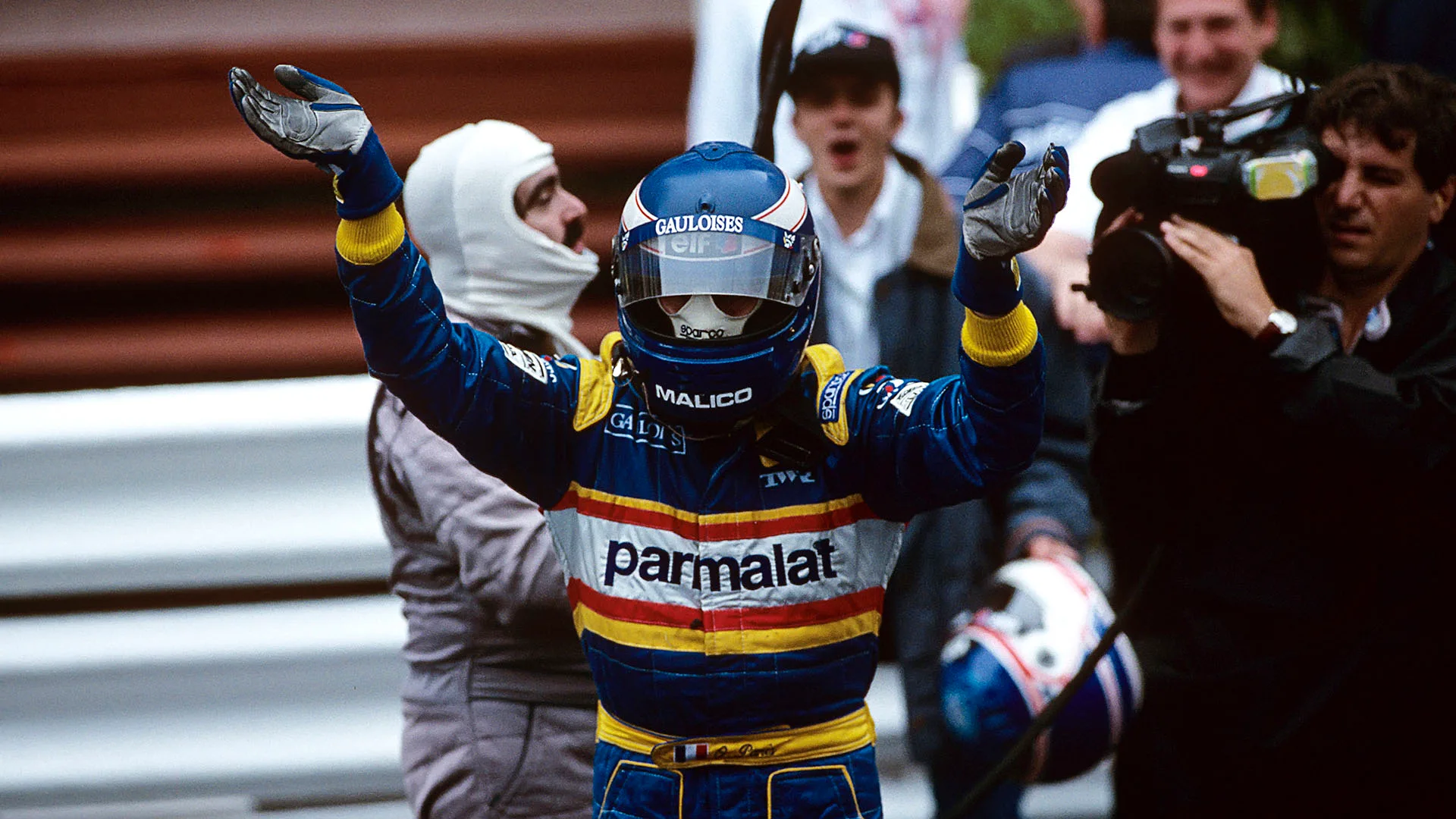 Olivier Panis, Grand Prix of Monaco, Circuit de Monaco, 19 May 1996. Olivier Panis celebrating his