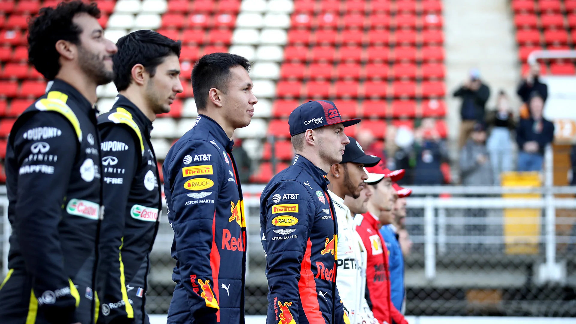 BARCELONA, SPAIN - FEBRUARY 19: Max Verstappen of Netherlands and Red Bull Racing walks as drivers