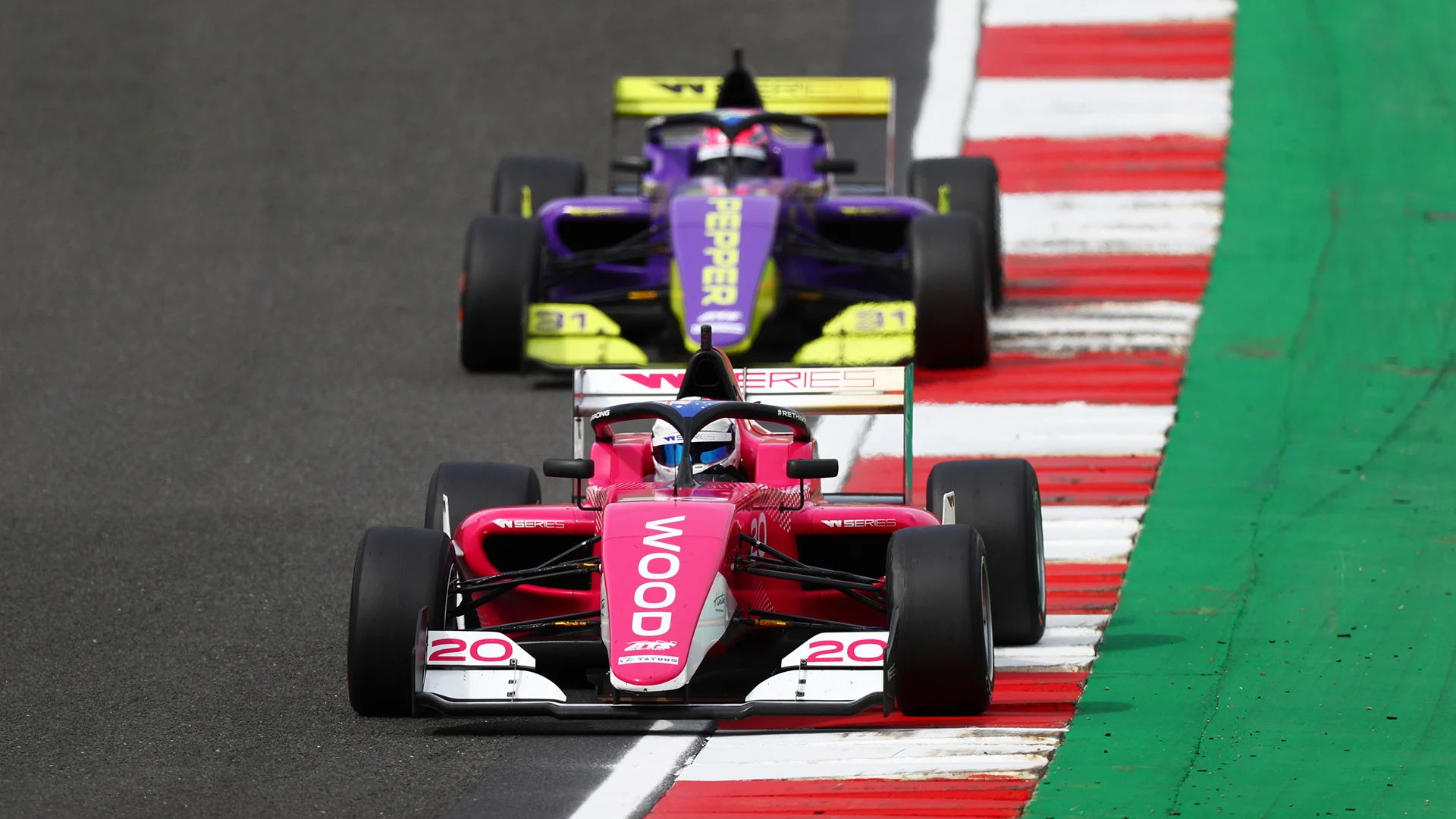 LONGFIELD, ENGLAND - AUGUST 11: Caitlin Wood of Australia drives her Tatuus F3 T-318 ahead of