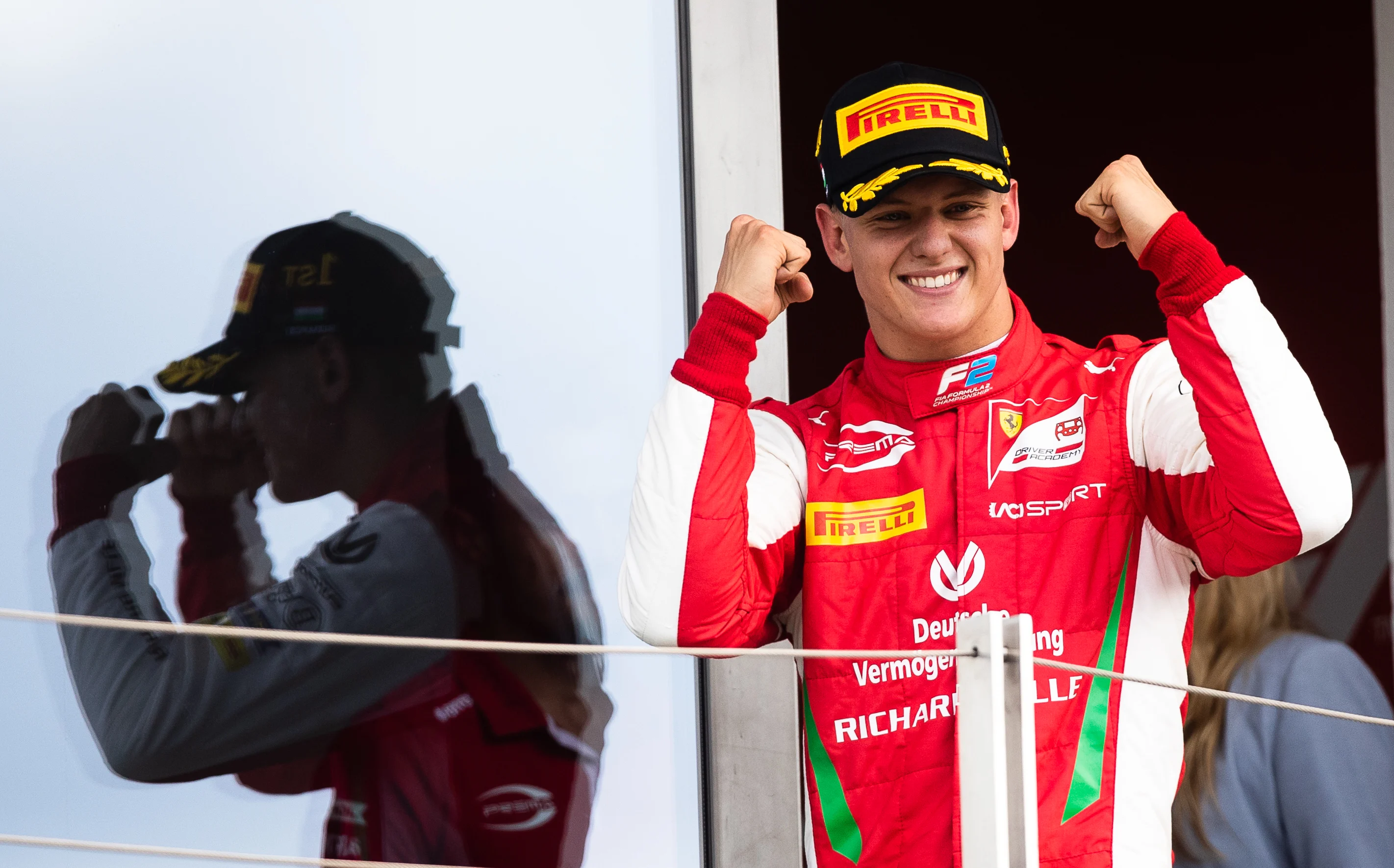 BUDAPEST, HUNGARY - AUGUST 04: Race winner Mick Schumacher of Germany and Prema Racing celebrates