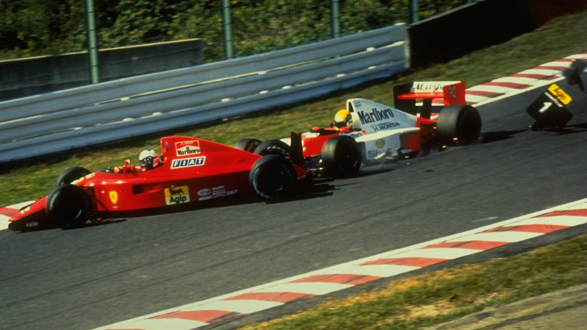 1990:  Fiat Ferrari driver Alain Prost of France and McLaren Honda driver Ayrton Senna of Brazil