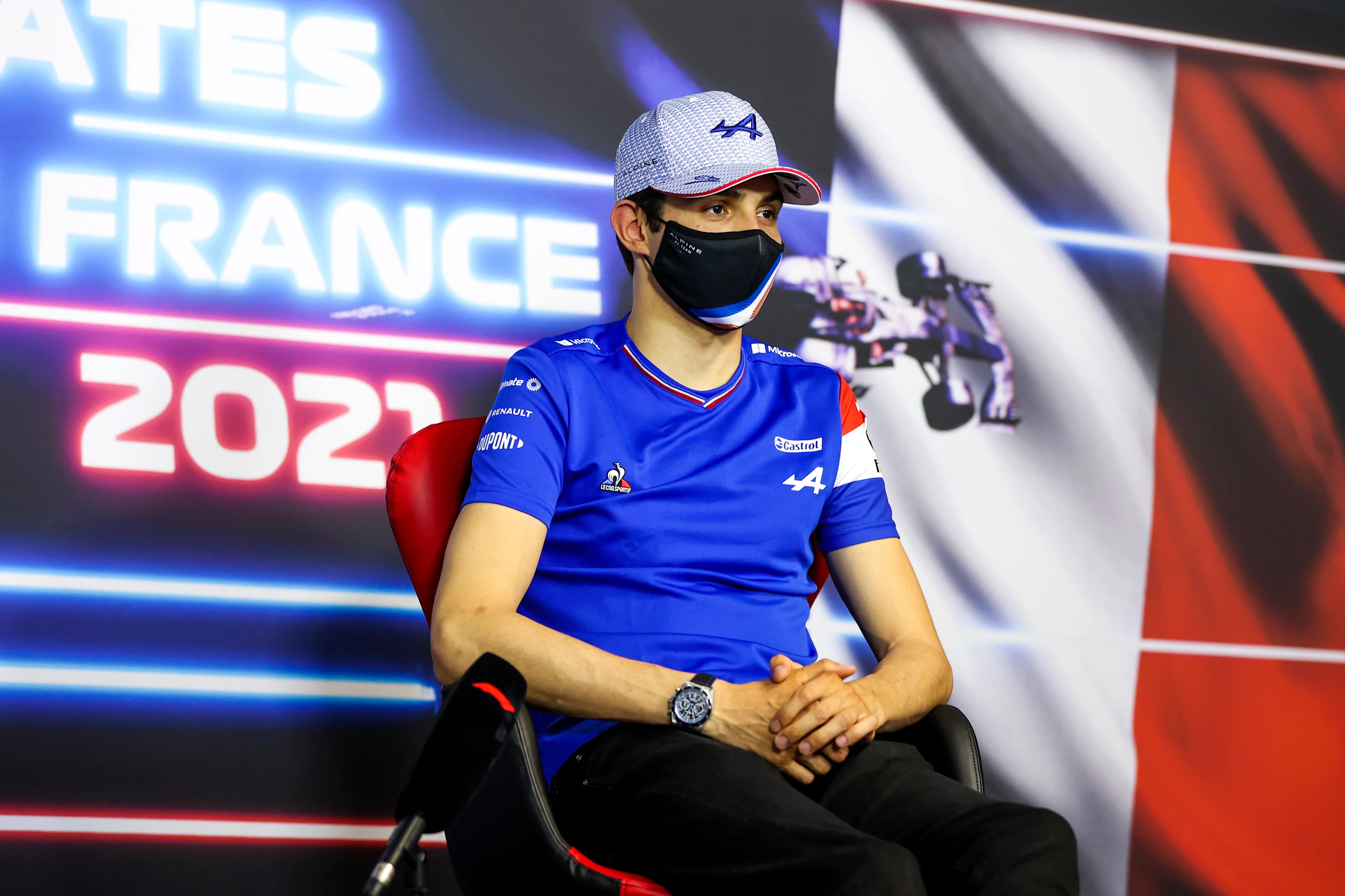 LE CASTELLET, FRANCE - JUNE 17: Esteban Ocon of France and Alpine F1 Team talks in the Drivers