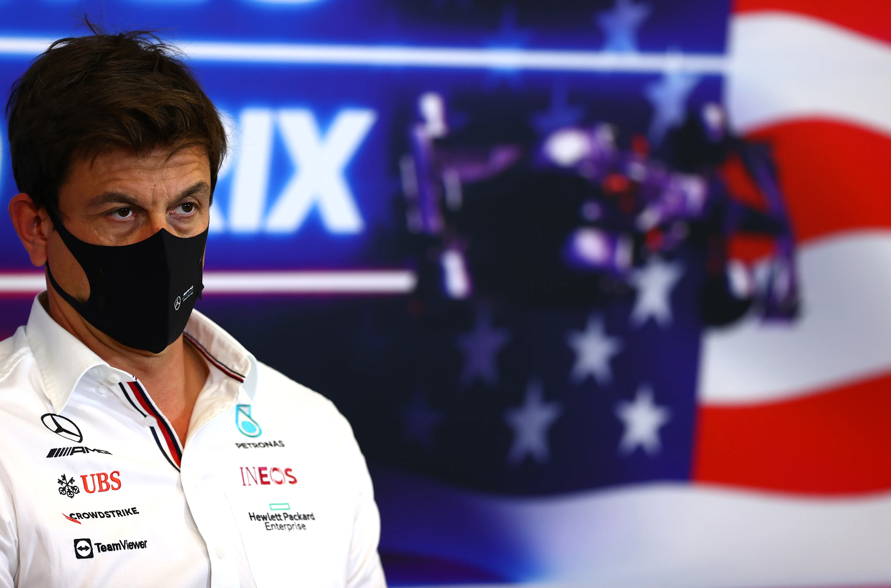 AUSTIN, TEXAS - OCTOBER 22: Mercedes GP Executive Director Toto Wolff talks in the Team Principals