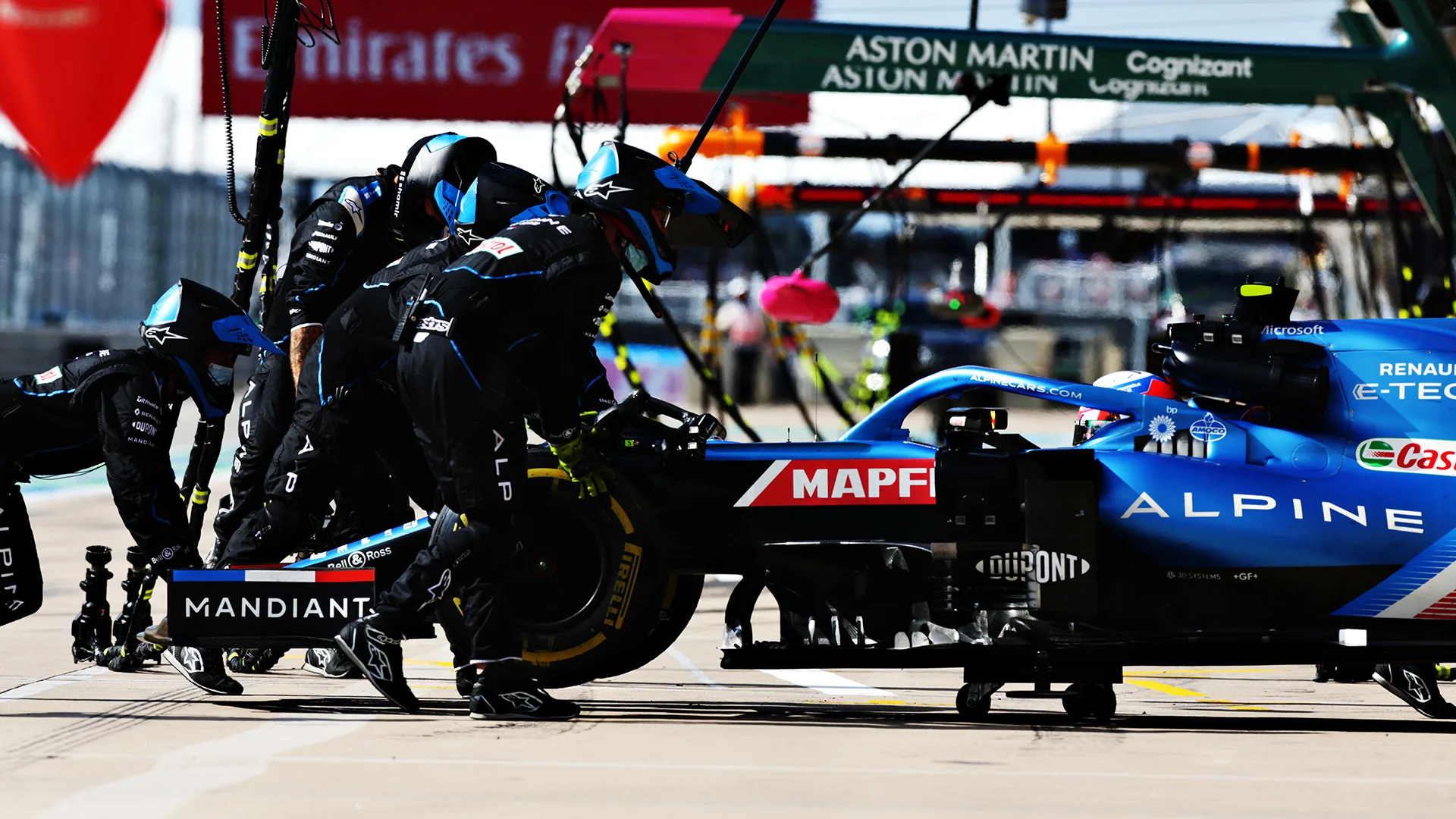 AUSTIN, TEXAS - OCTOBER 24: Esteban Ocon of France driving the (31) Alpine A521 Renault retires