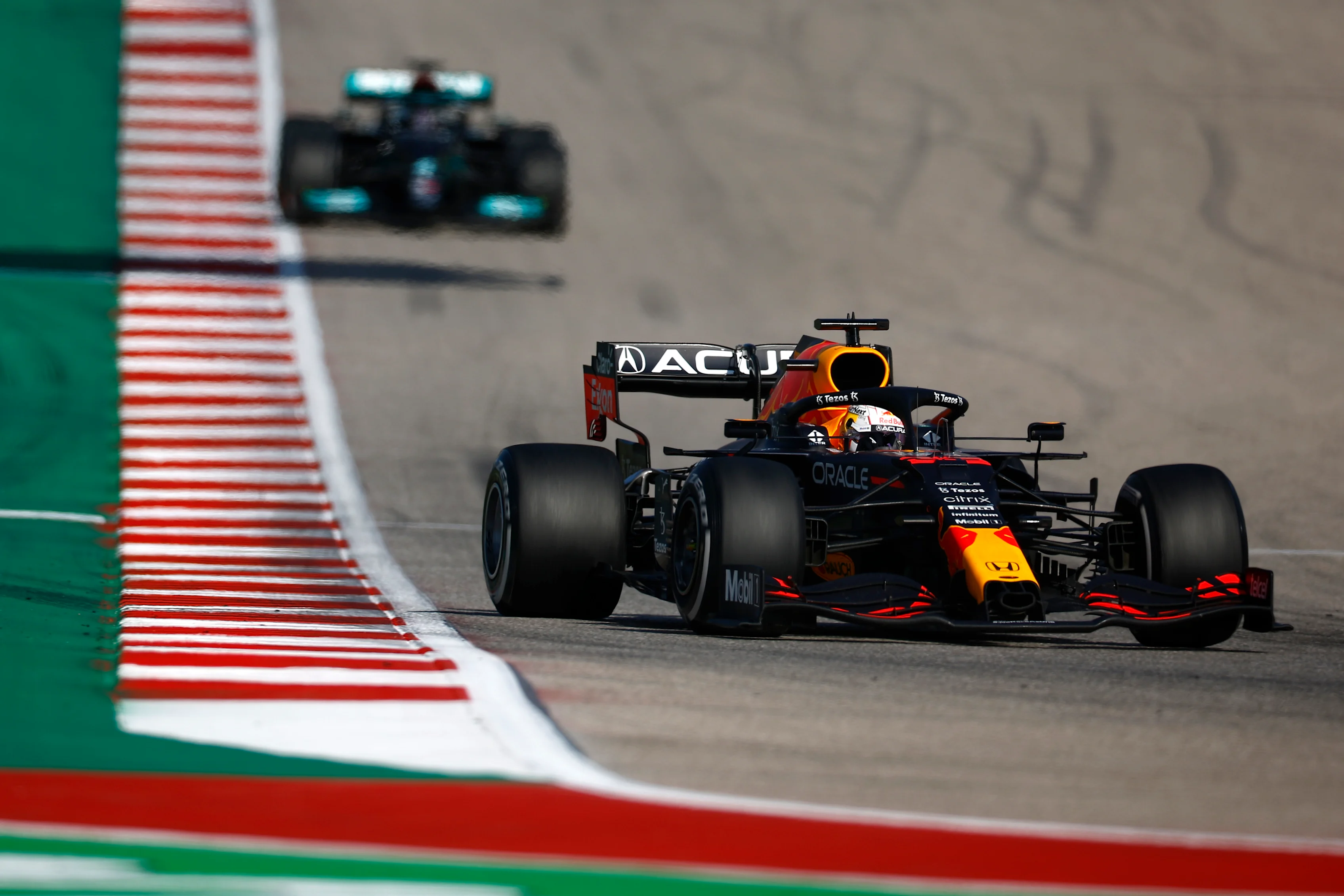 AUSTIN, TEXAS - OCTOBER 24: Max Verstappen of the Netherlands driving the (33) Red Bull Racing