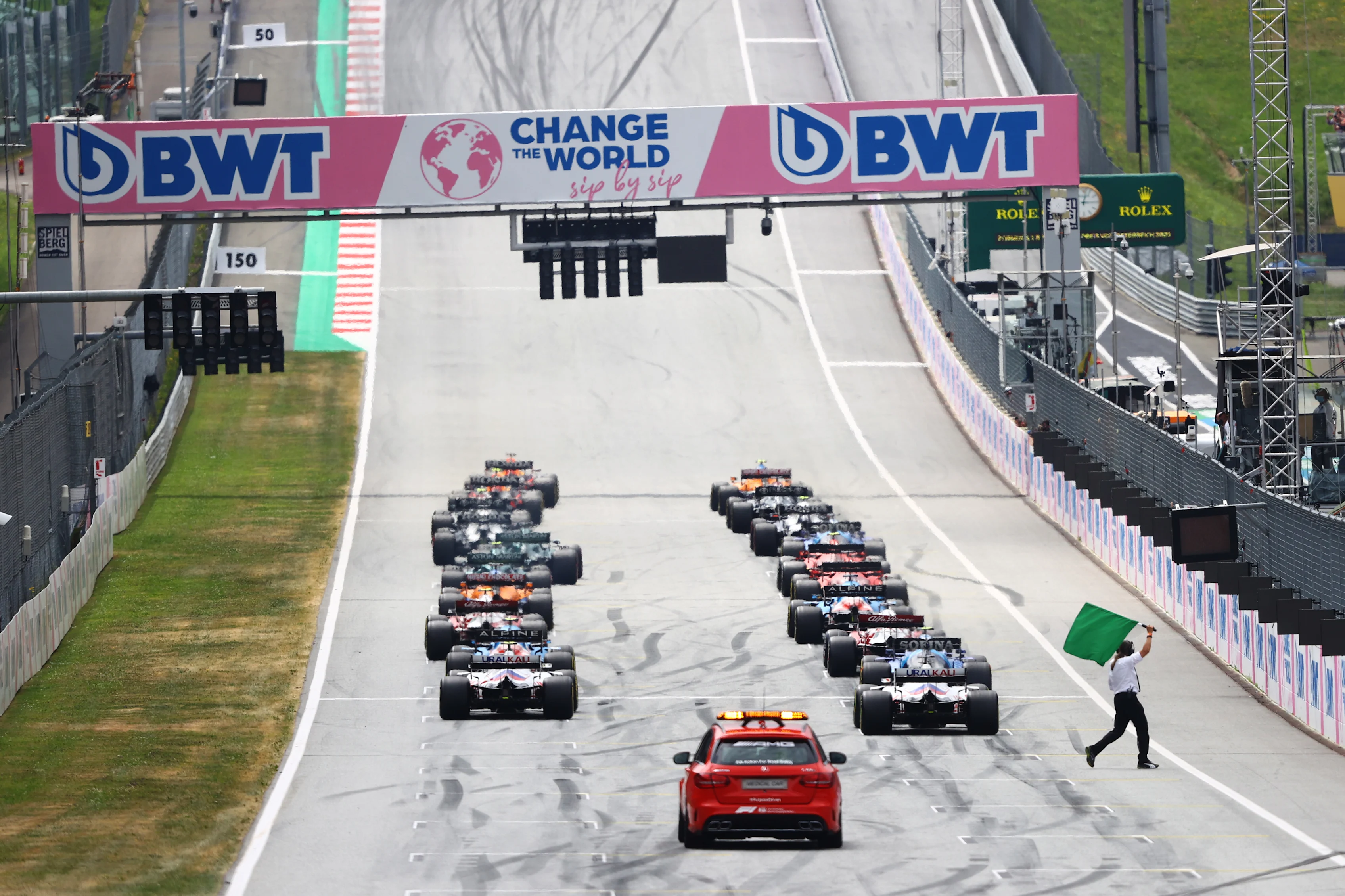 SPIELBERG, AUSTRIA - JULY 04: A rear view of the start during the F1 Grand Prix of Austria at Red