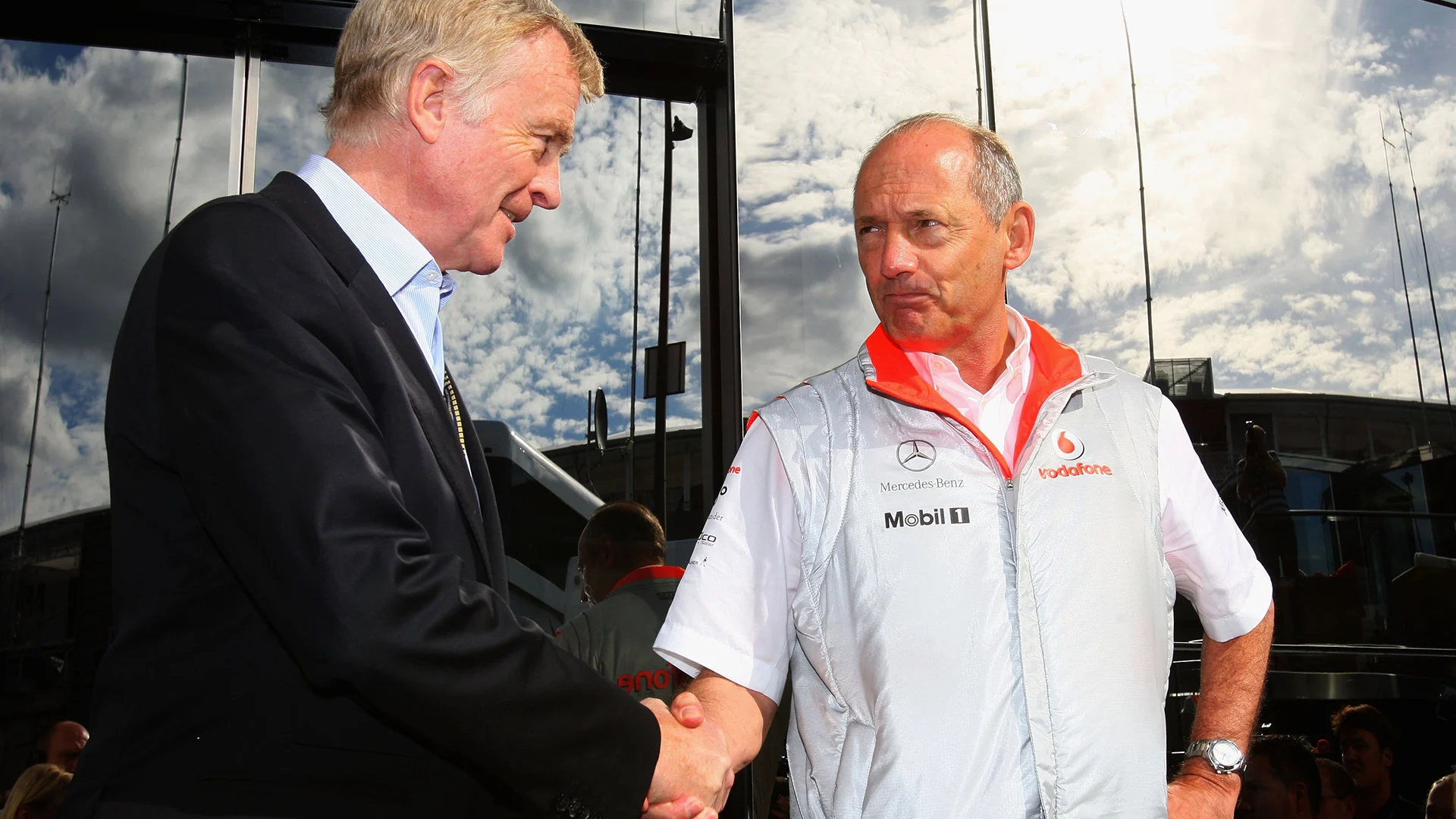 SPA FRANCORCHAMPS, BELGIUM - SEPTEMBER 15: (L-R) FIA President Max Mosely meets McLaren Mercedes