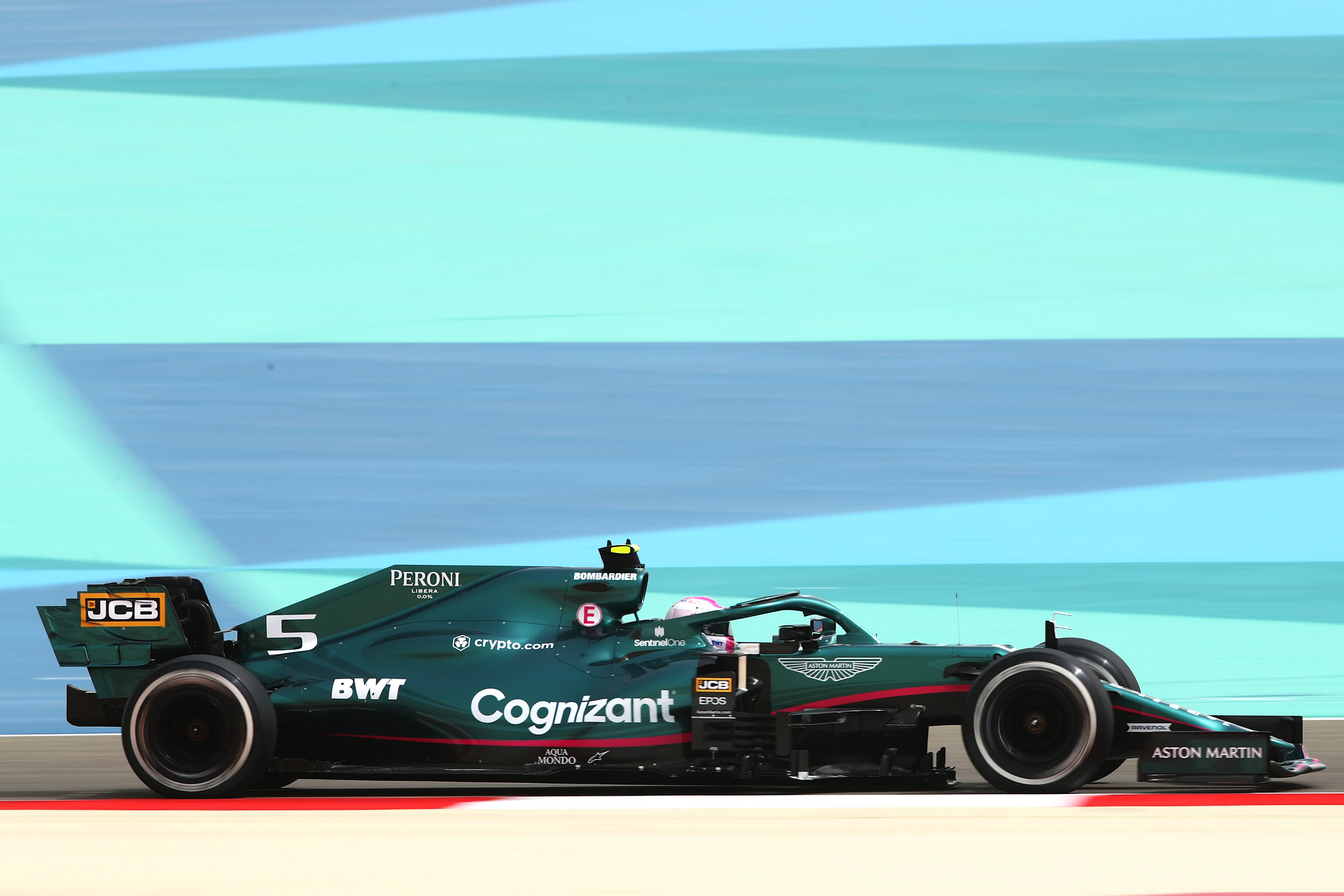 BAHRAIN, BAHRAIN - MARCH 12: Sebastian Vettel of Germany driving the (5) Aston Martin AMR21