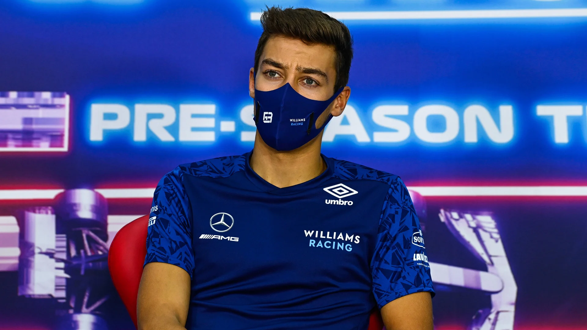 George Russell (GBR) Williams Racing in the FIA Press Conference.
Formula One Testing, Saturday