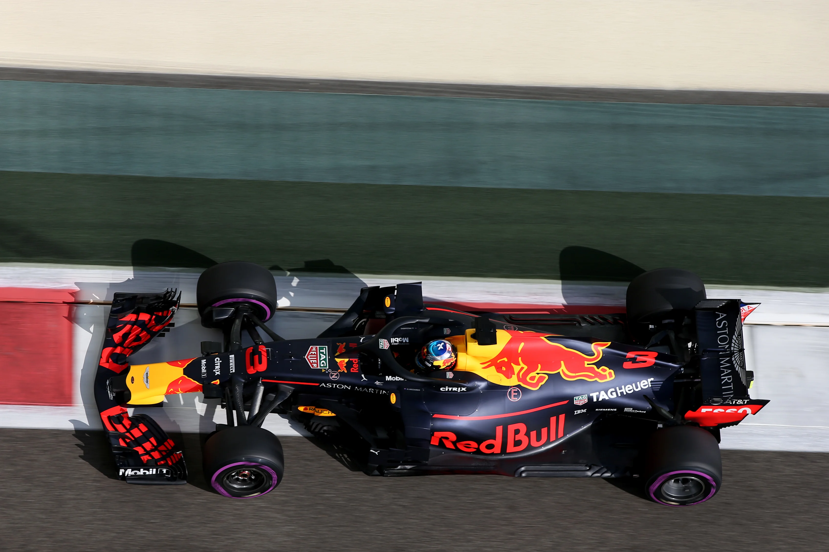ABU DHABI, UNITED ARAB EMIRATES - NOVEMBER 24:  Daniel Ricciardo of Australia driving the (3) Aston