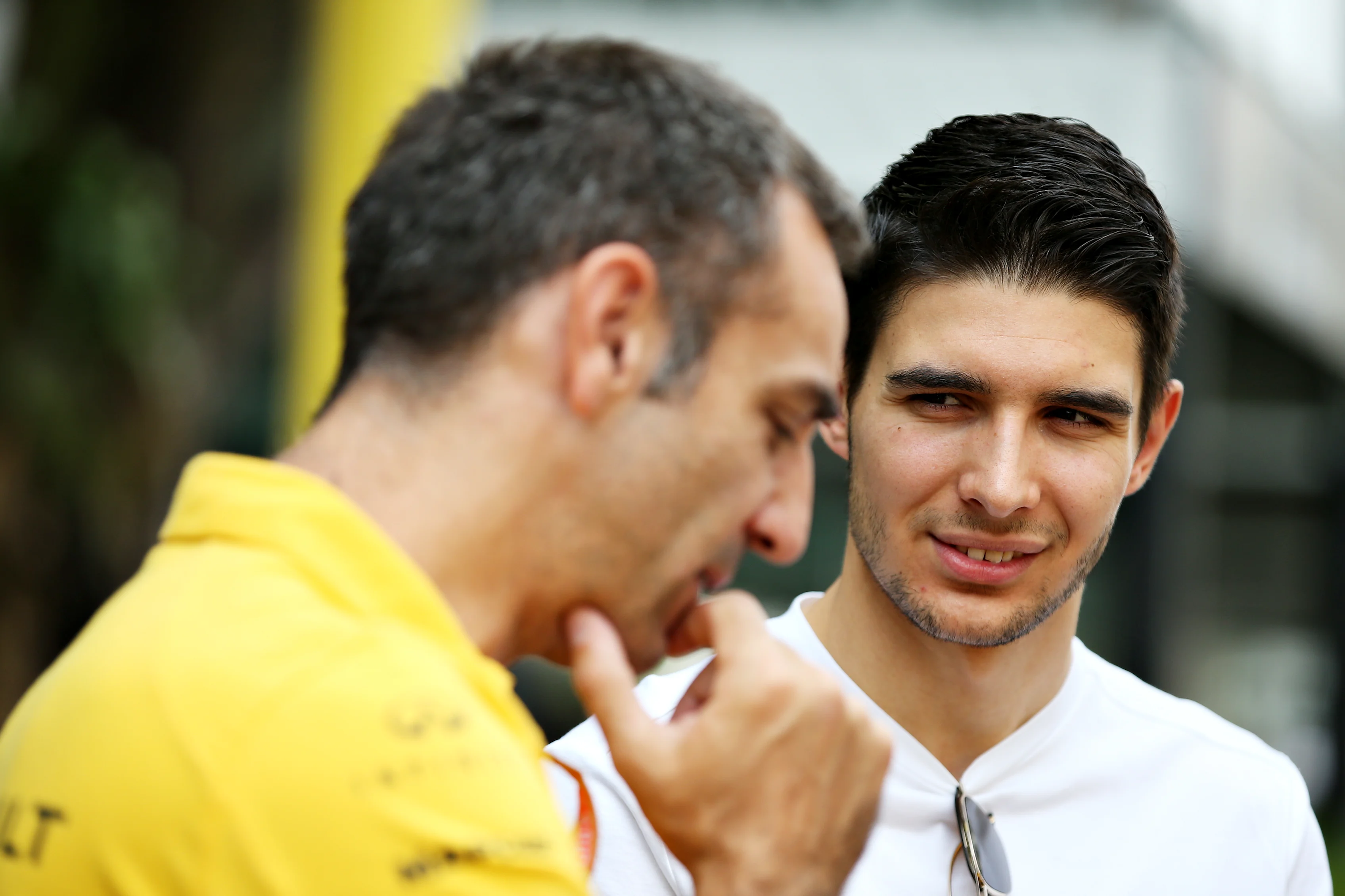 SINGAPORE, SINGAPORE - SEPTEMBER 21: Renault Sport F1 Managing Director Cyril Abiteboul and Esteban