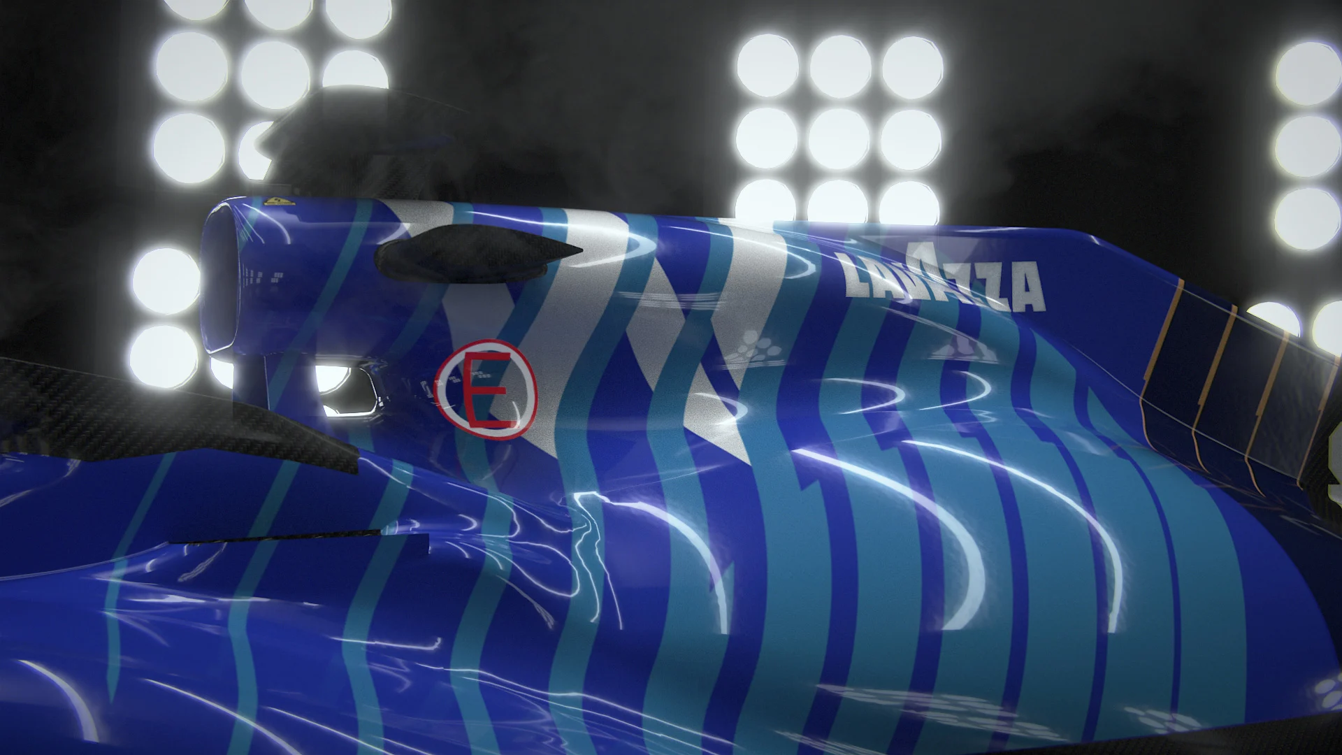 The lower part of the engine cover features a bulge...