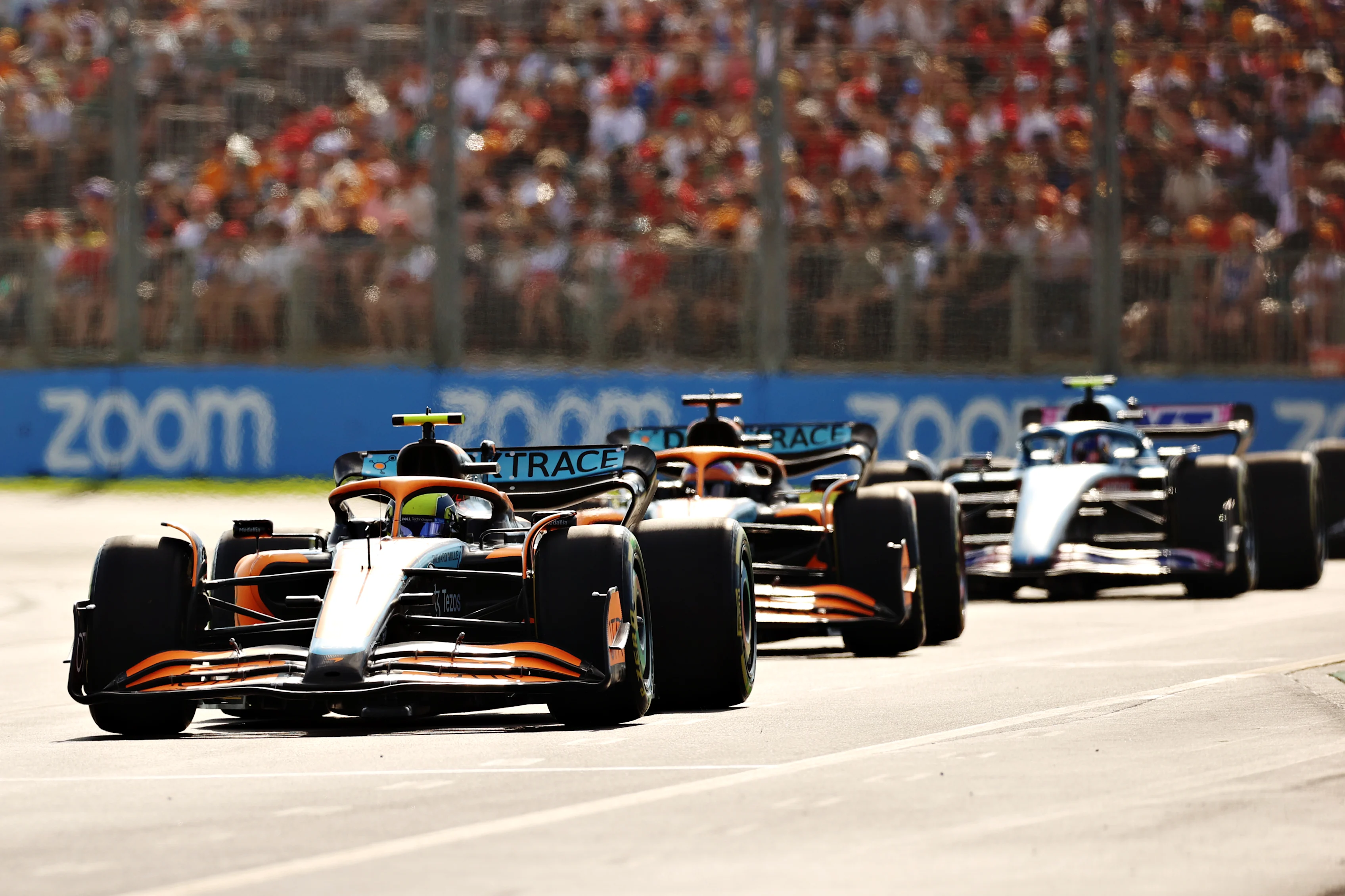 MELBOURNE, AUSTRALIA - APRIL 10: Lando Norris of Great Britain driving the (4) McLaren MCL36