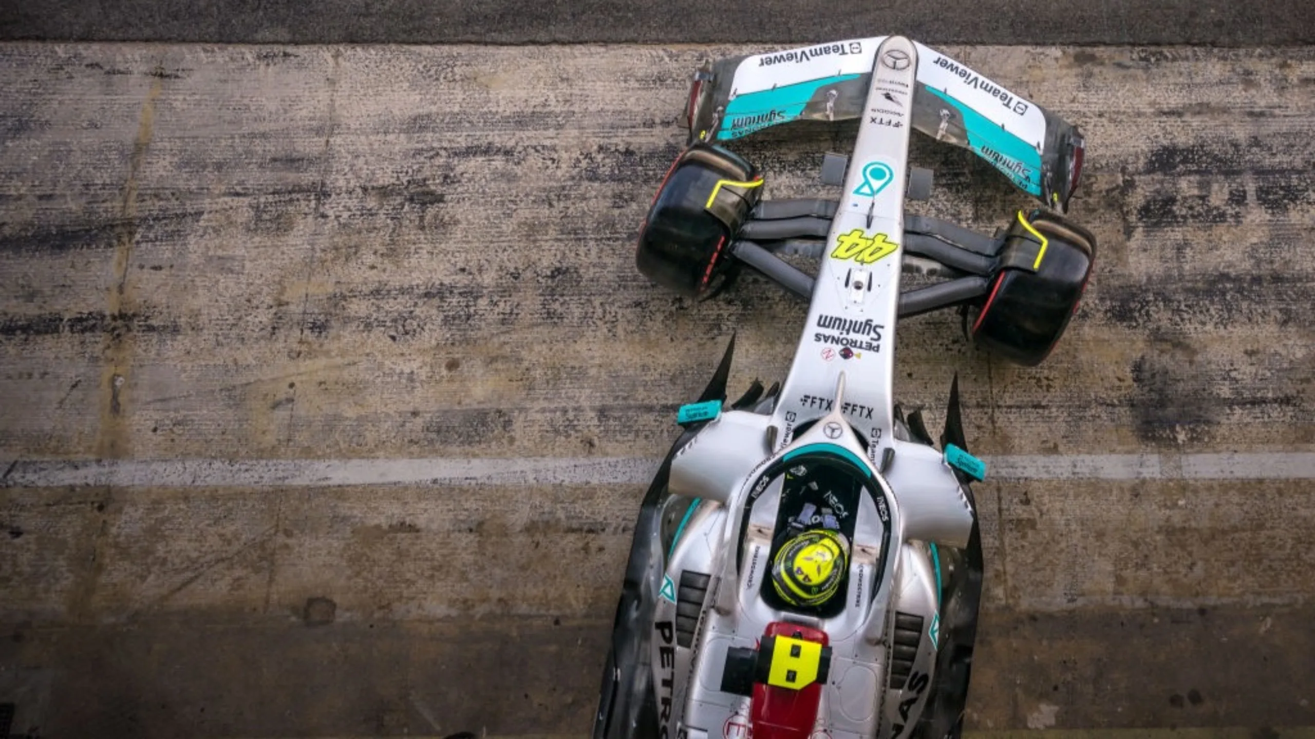 BARCELONA, SPAIN - MAY 21: Lewis Hamilton of United Kingdom and Mercedes starts from his garage