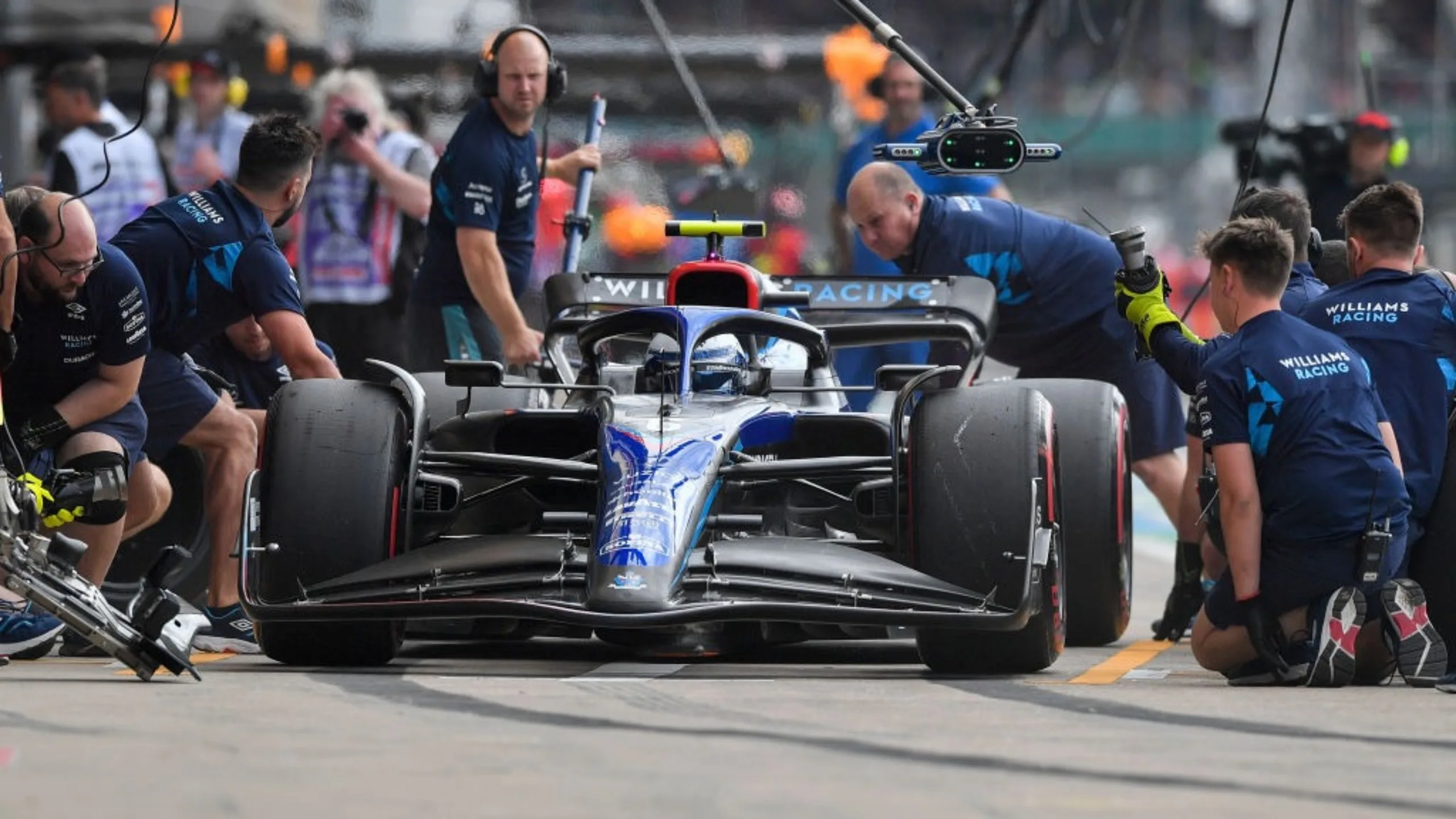 NORTHAMPTON, ENGLAND - JULY 01: Nicholas Latifi of Canada driving the (6) Williams FW44 Mercedes in