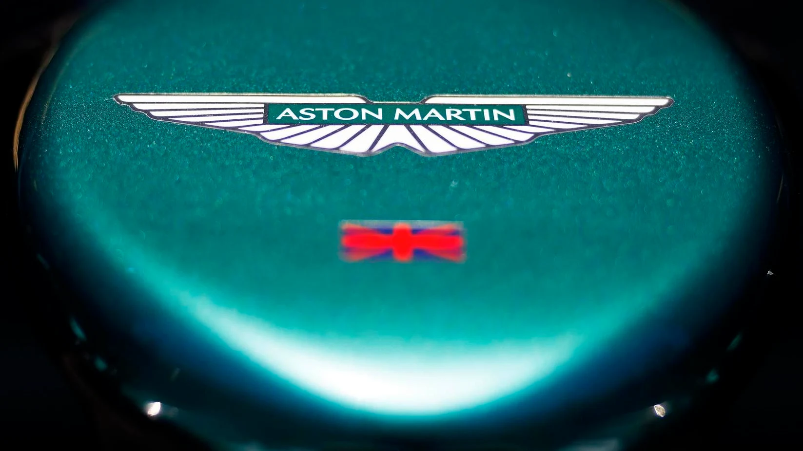 Aston Martin badge on the nose of the Aston Martin