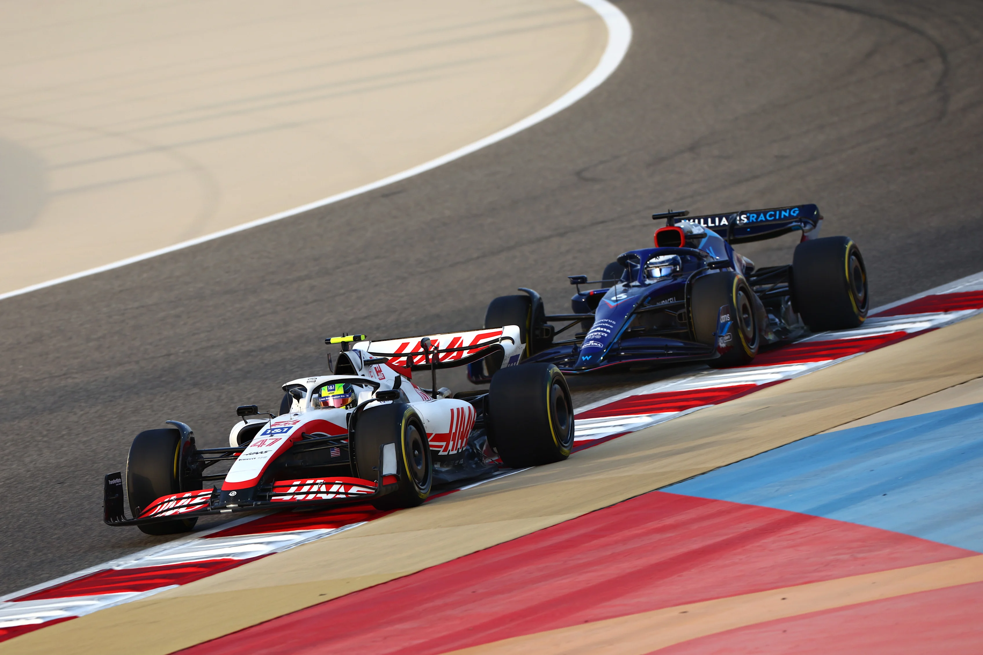 BAHRAIN, BAHRAIN - MARCH 12: Mick Schumacher of Germany driving the (47) Haas F1 VF-22 Ferrari