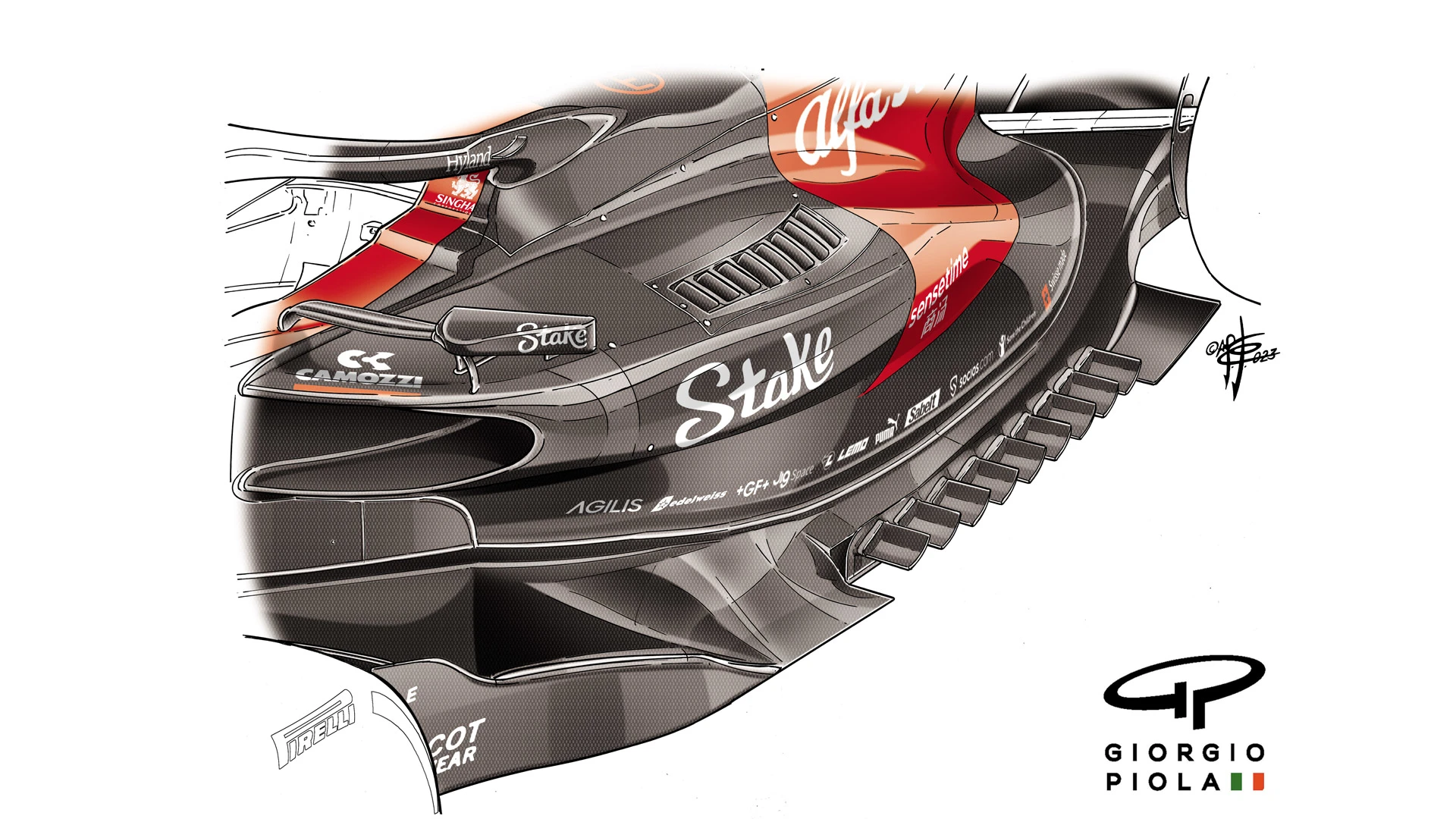 Giorgio Piola's illustration of the Alfa Romeo C43's floor - a shape of things to come?