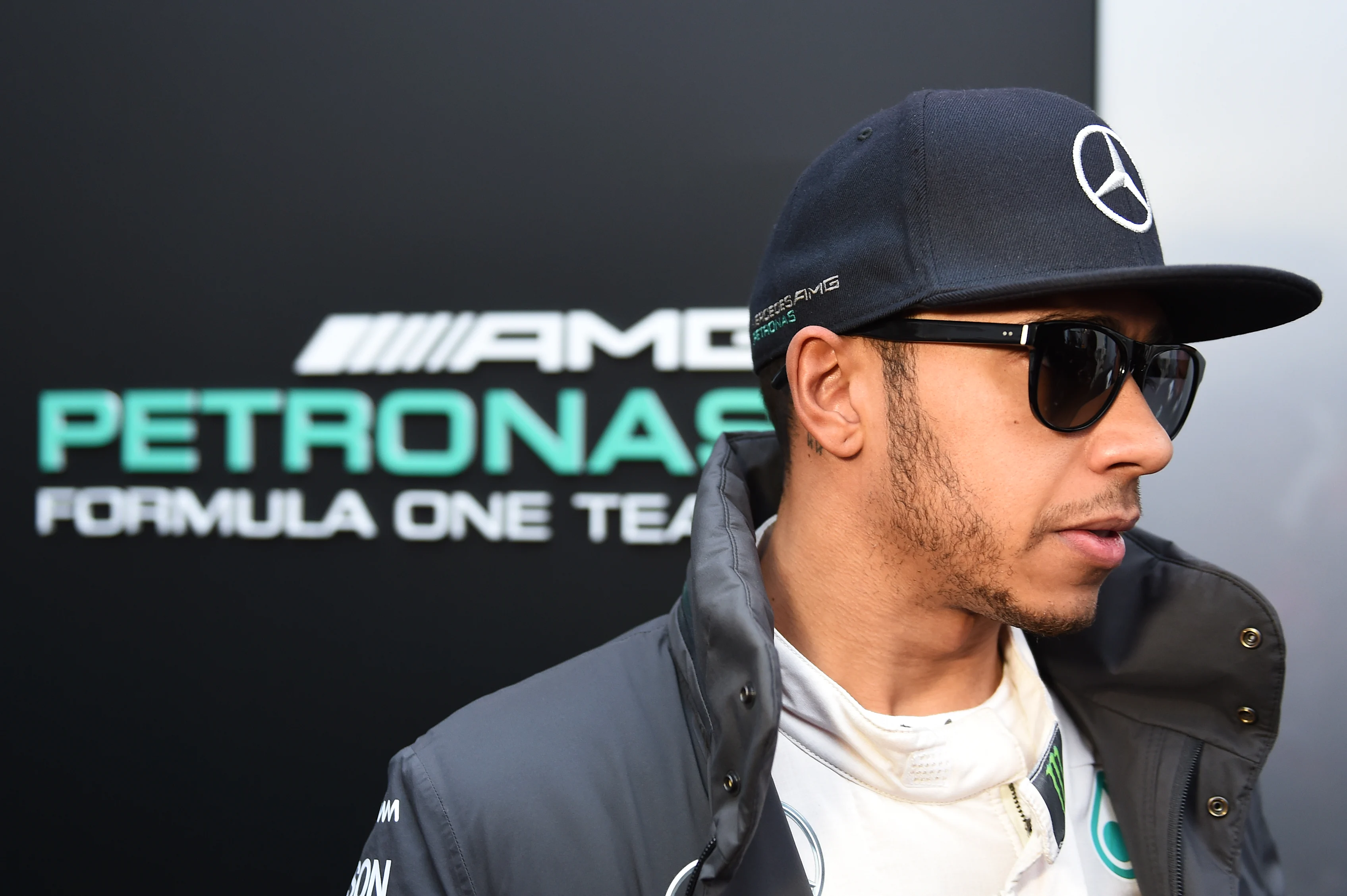 Lewis Hamilton (GBR) Mercedes AMG F1 is interviewed by the media at Formula One Testing, Day Three,