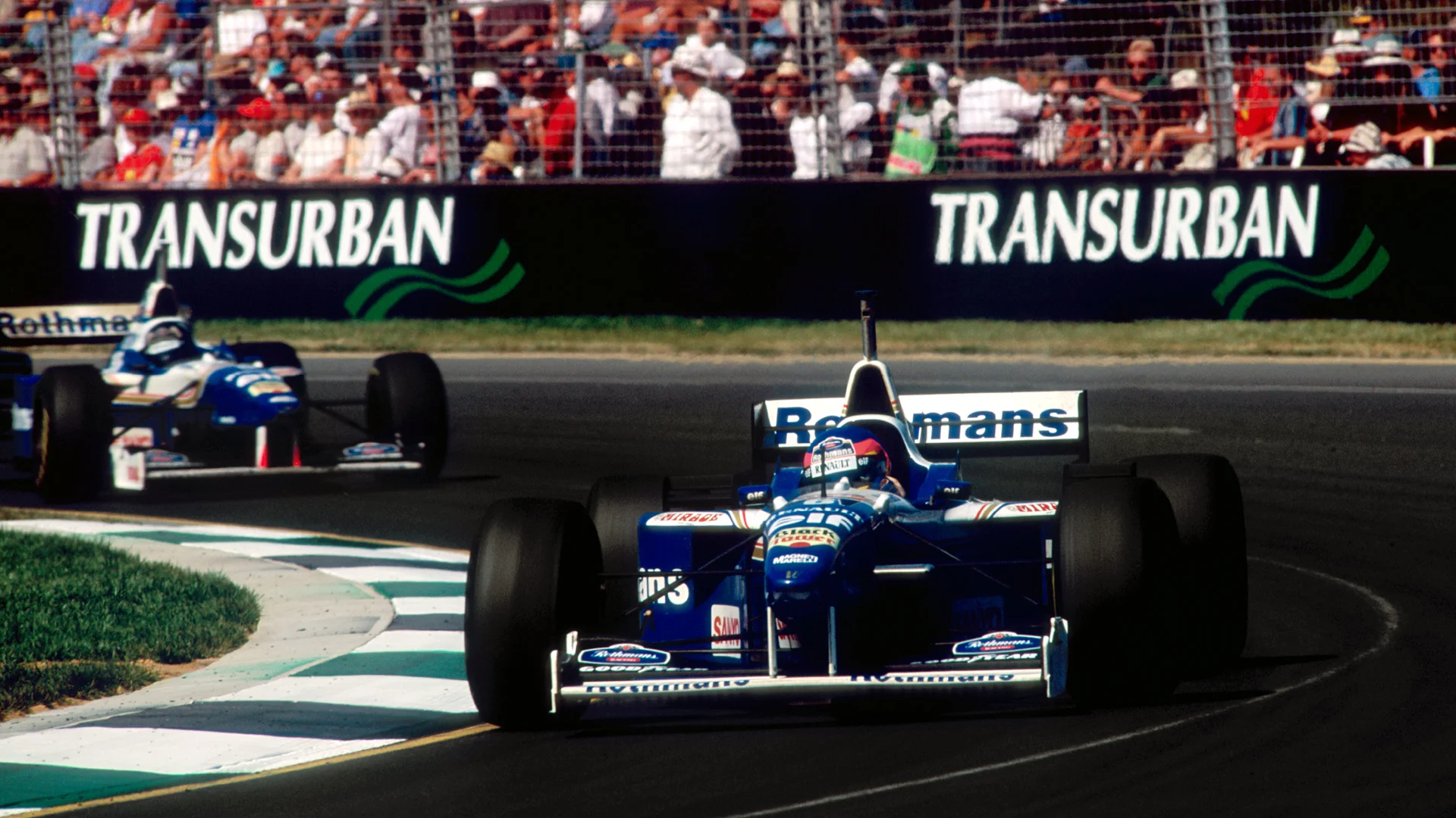Second placed Jacques Villeneuve (CDN) Williams FW18, who took pole position on his GP debut and