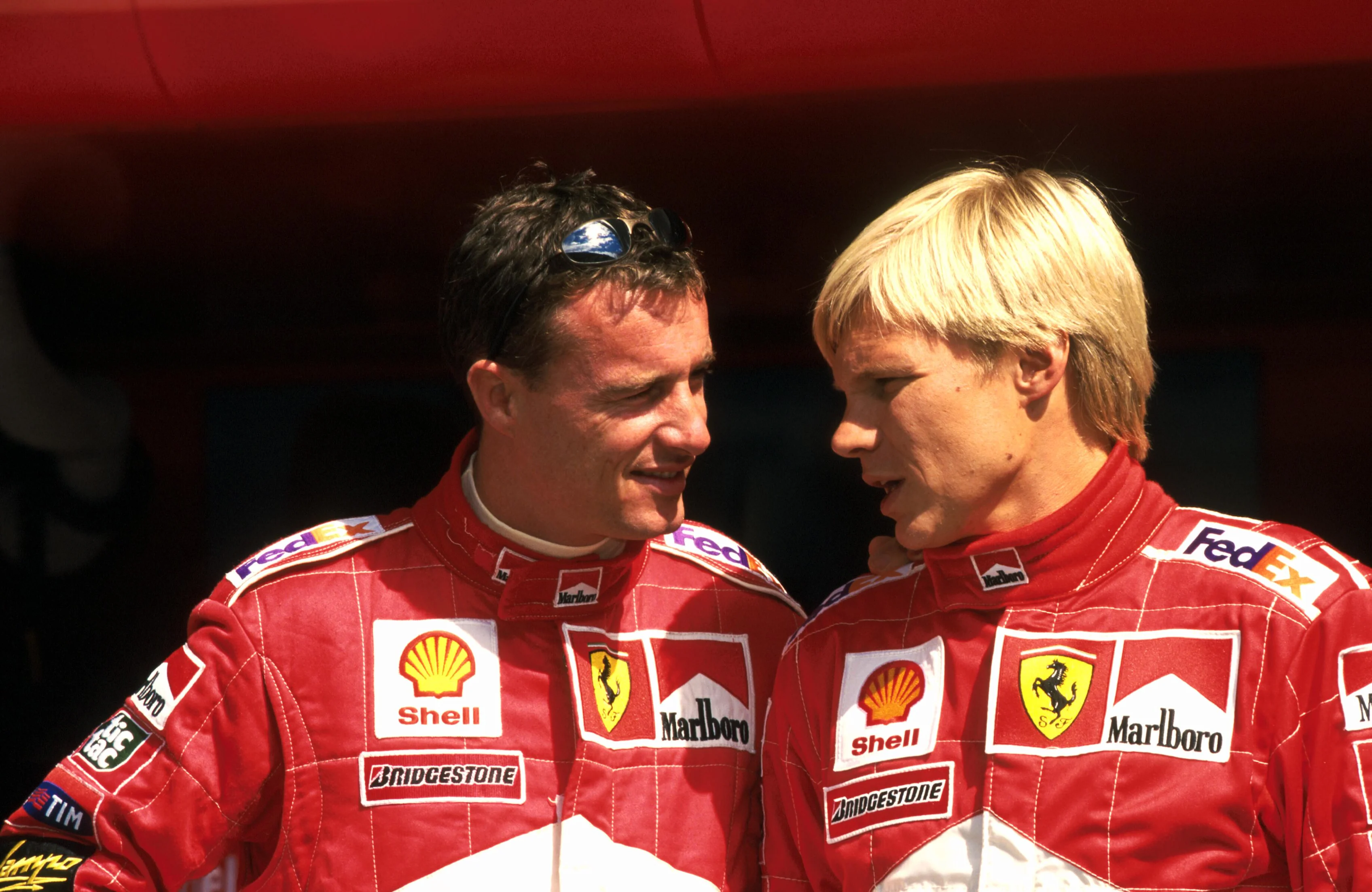 Winner Eddie Irvine(GBR) Ferrari F399 with team mate Mika Salo  Austrian GP, A1 Ring, 25 July 1999