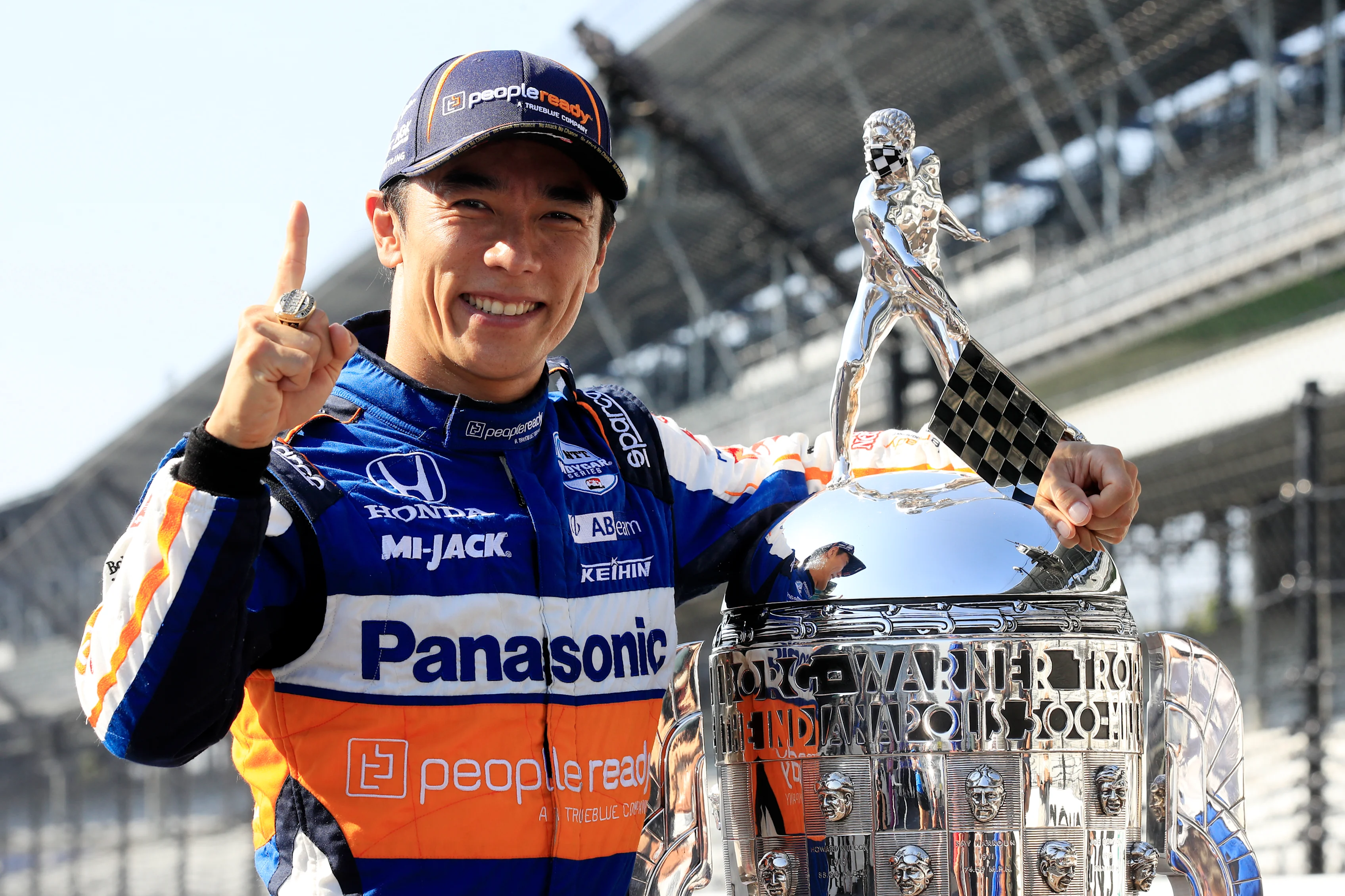 INDIANAPOLIS, INDIANA - AUGUST 24: Takuma Sato, driver of the #30 Panasonic / PeopleReady Rahal