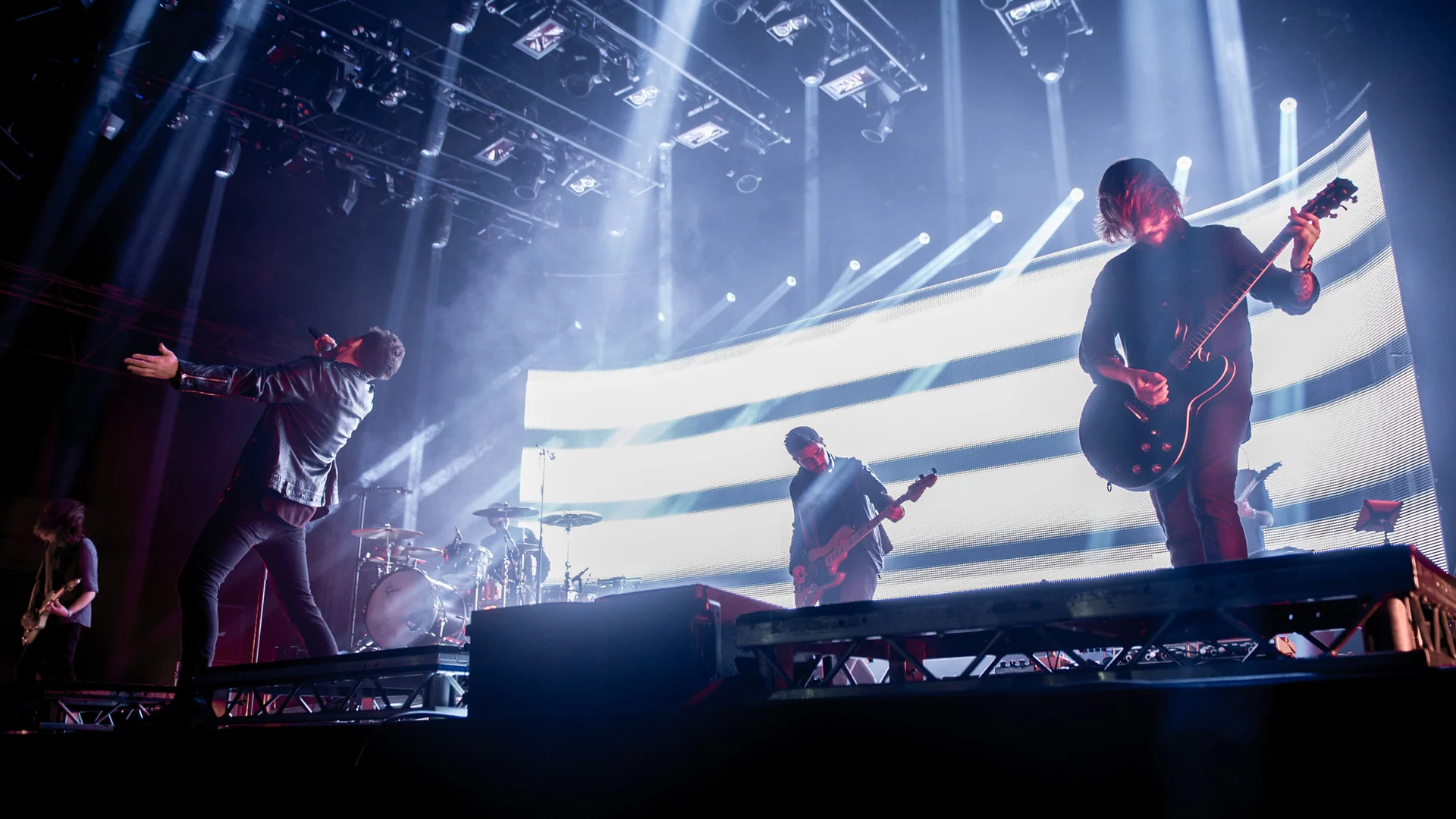 LONDON, ENGLAND - APRIL 05: You Me At Six perform at Alexandra Palace on April 5, 2014 in London,