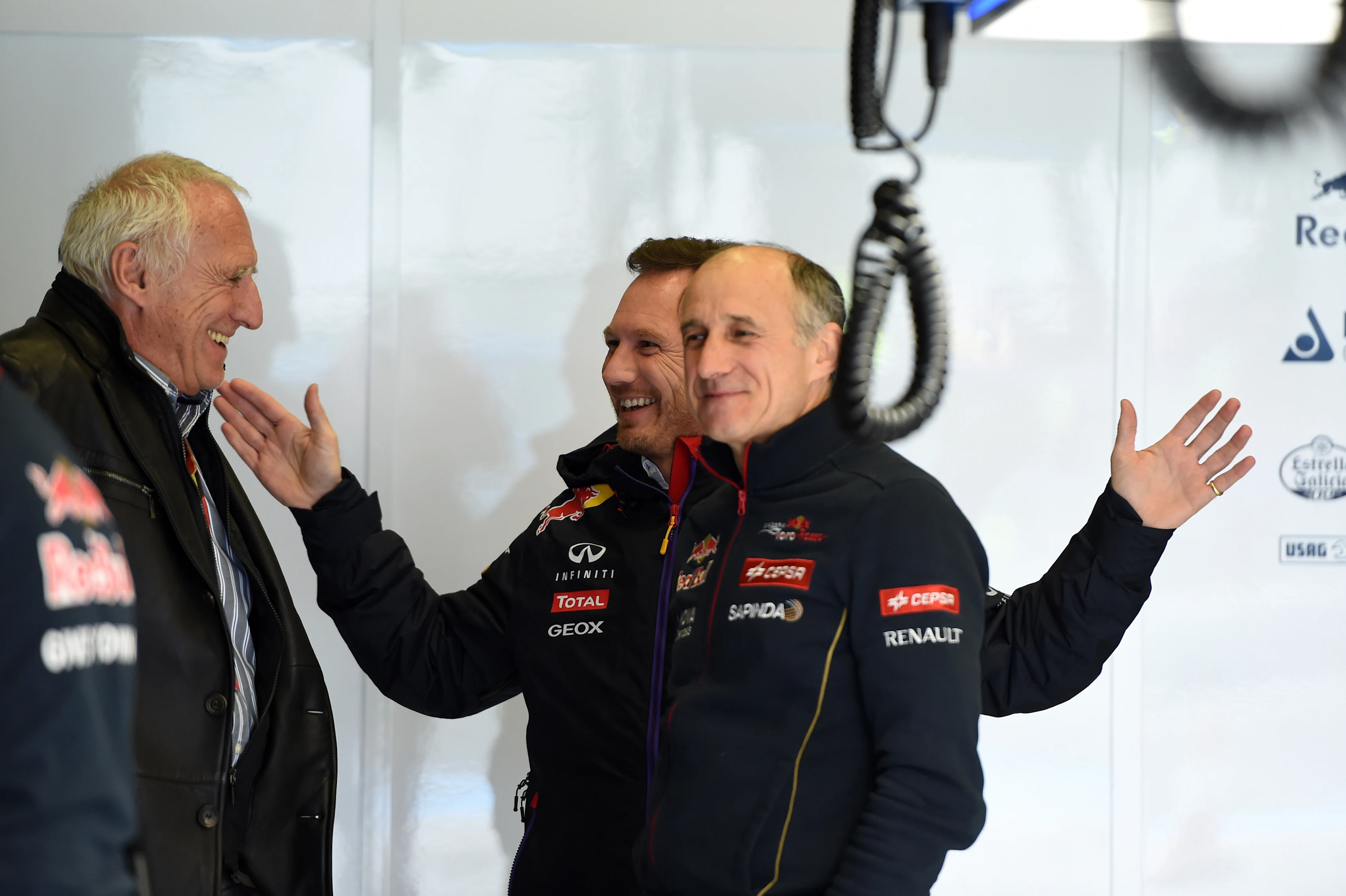 (L to R): Dietrich Mateschitz (AUT) CEO and Founder of Red Bull, Christian Horner (GBR) Red Bull