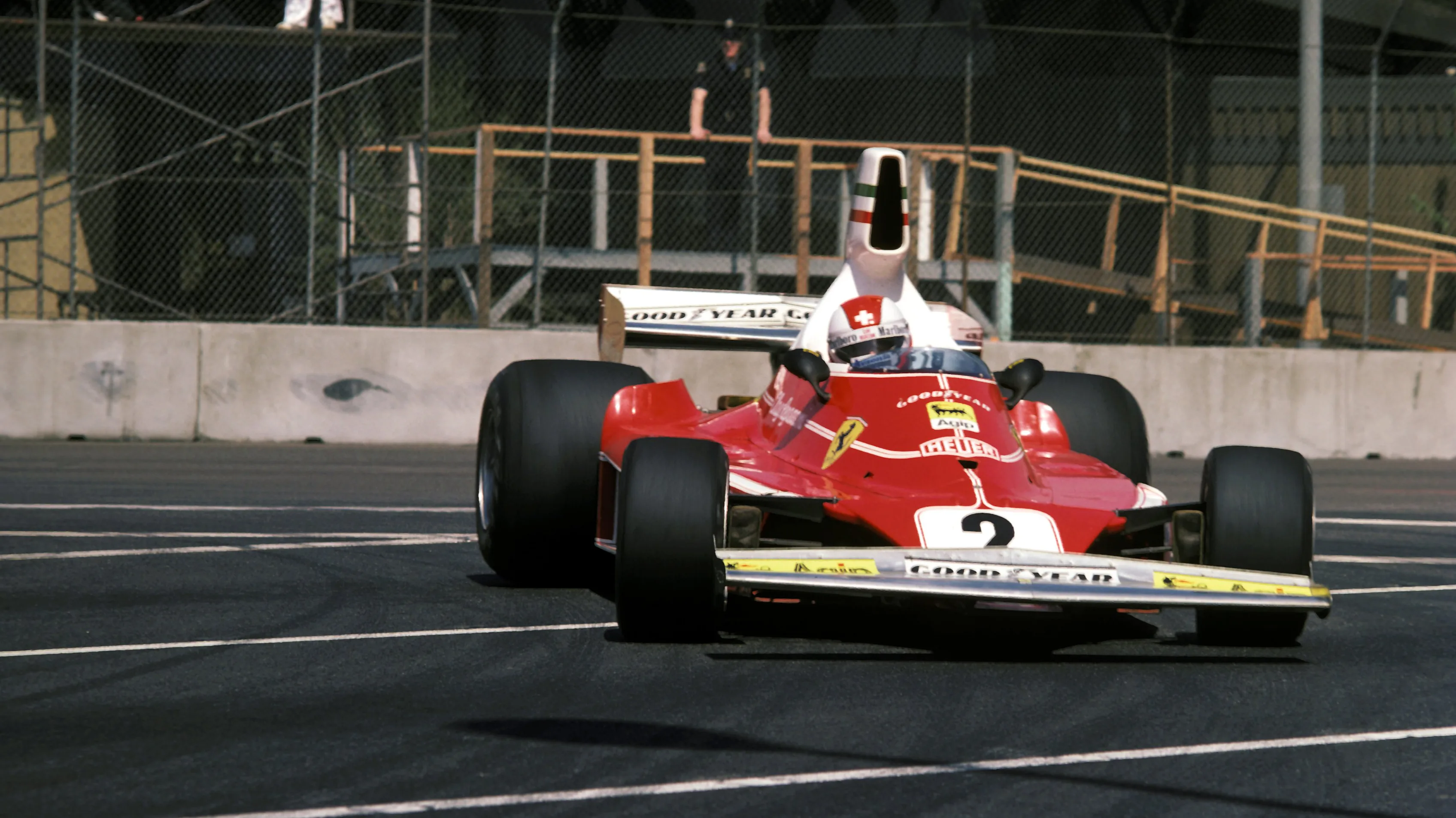 Clay Regazzoni (SUI) Ferrari 312T dominated the first running of the Long Beach GP, taking pole