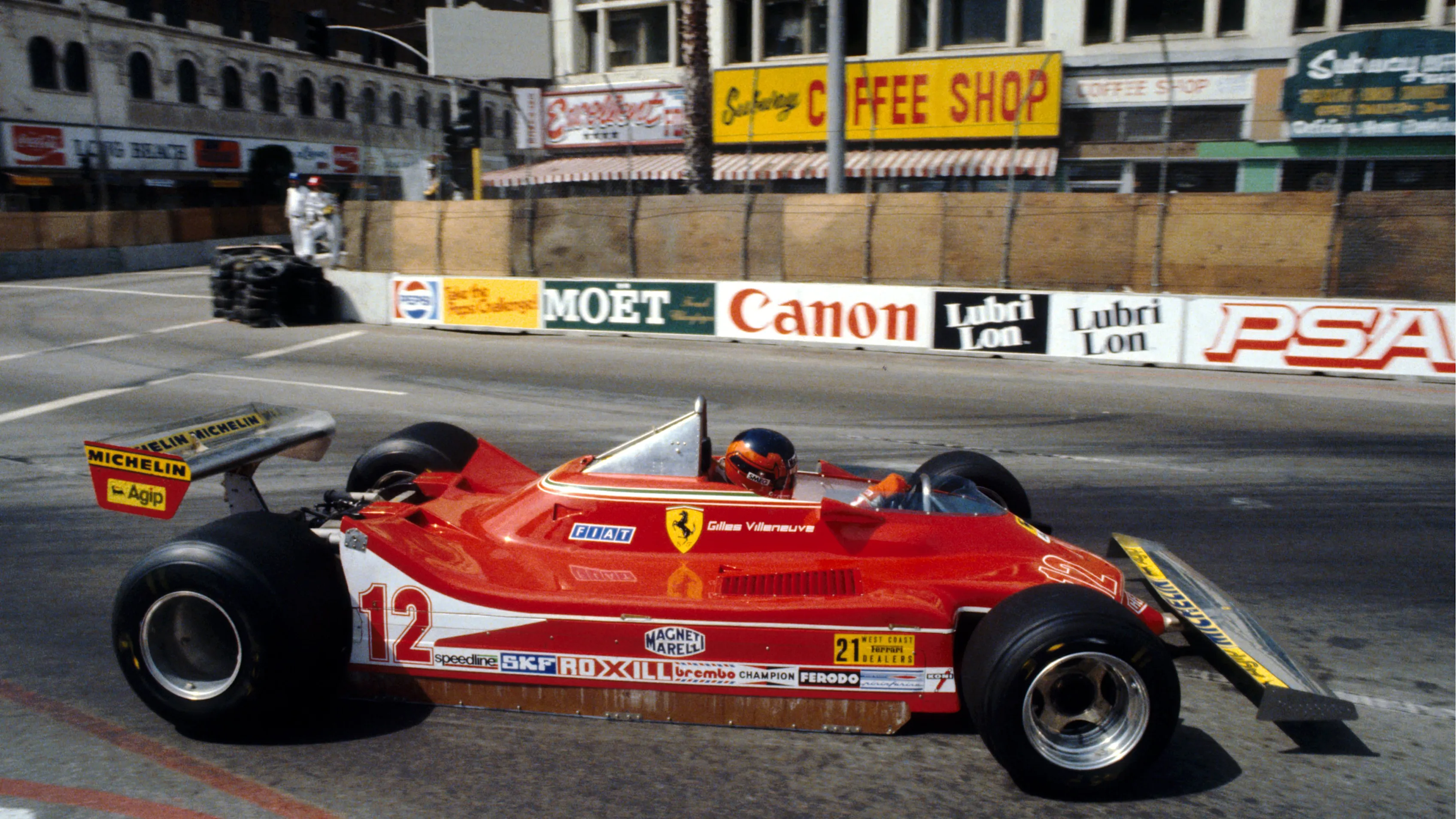 Pole sitter and race winner Gilles Villeneuve (CDN) Ferrari 312T4. United States Grand Prix West,