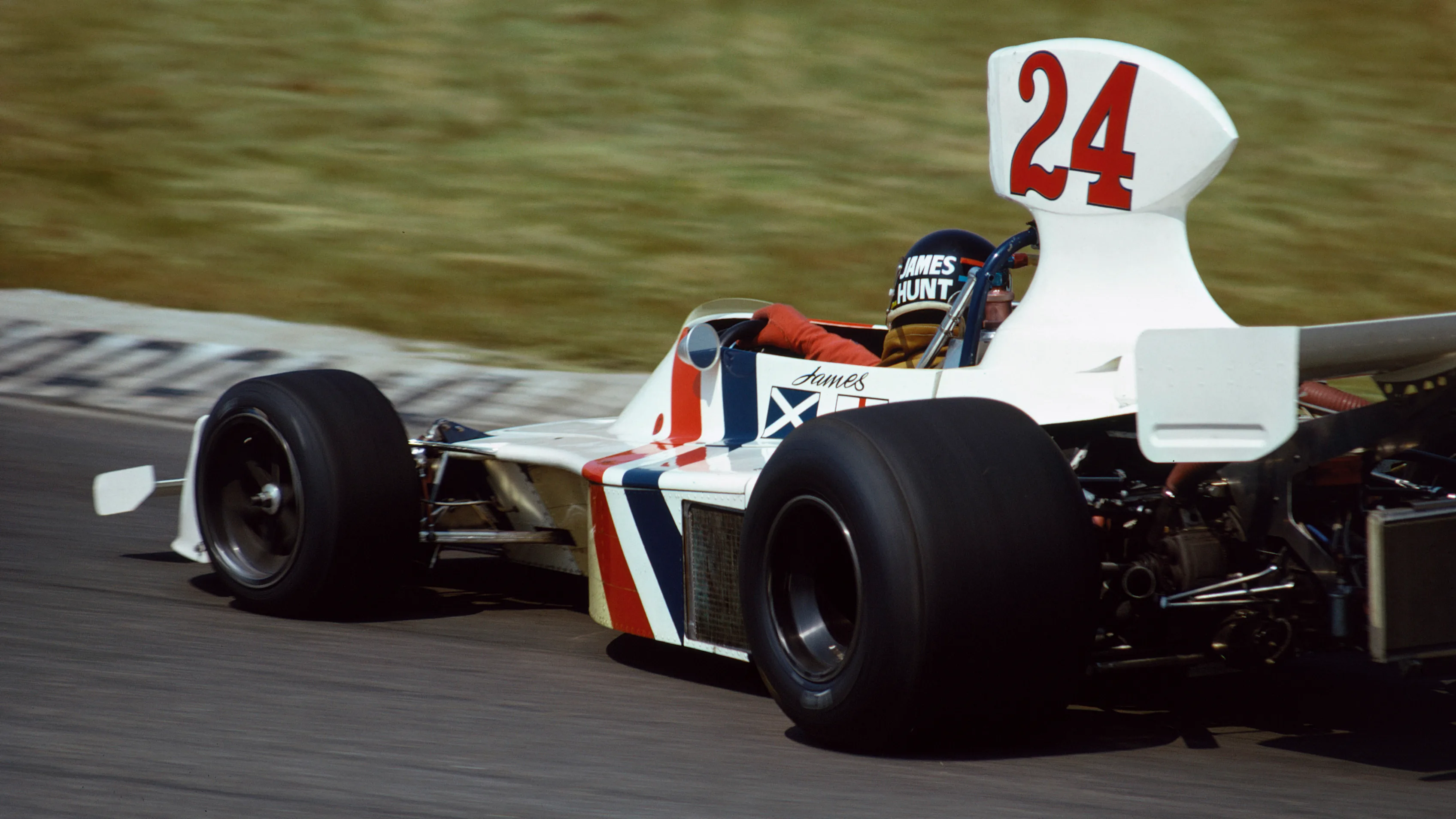 Zandvoort, Holland. 20-22 June 1975. James Hunt (Hesketh 308 Ford) 1st position. This was his and