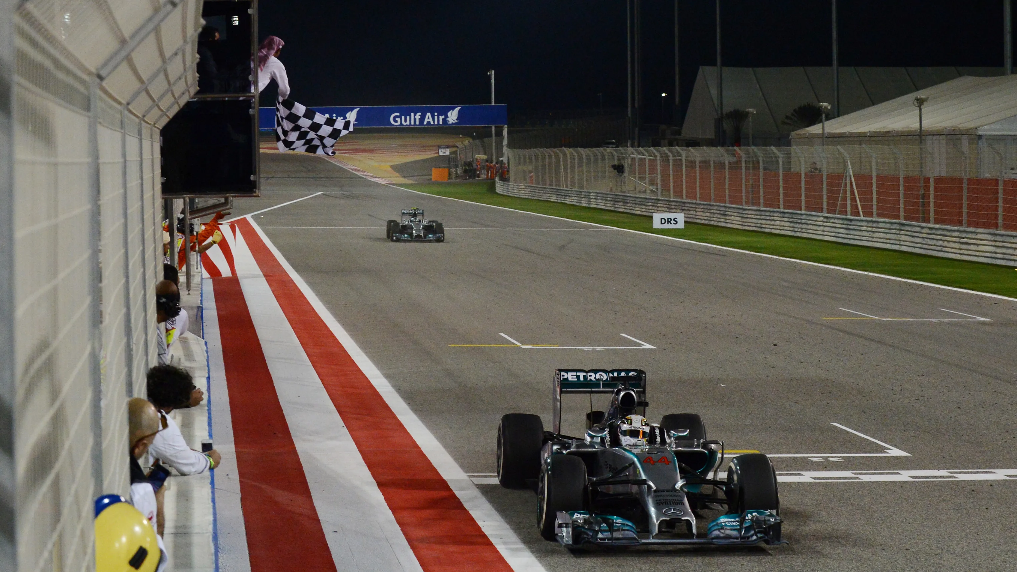 www.sutton-images.com  Lewis Hamilton (GBR) Mercedes AMG F1 W05 leads team mate Nico Rosberg