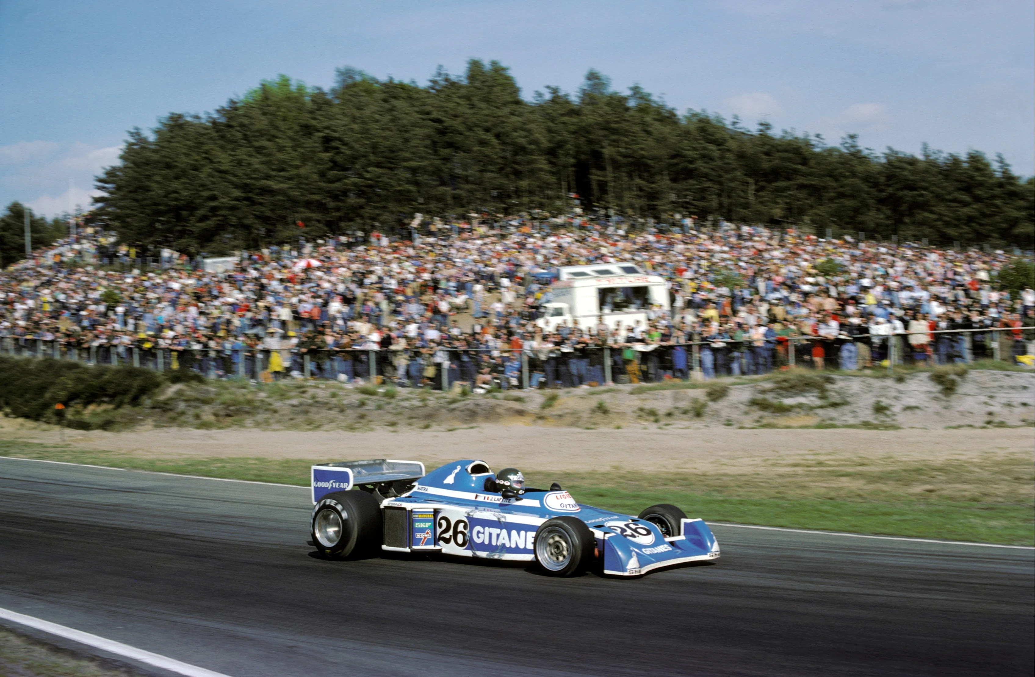 Jacques Laffite (FRA) Ligier JS5 scored the first podium finish for the Ligier team with a third place finish. Belgian Grand Prix, Rd5, Zolder, 16 May 1976 © ©Sutton Motorsport Images
