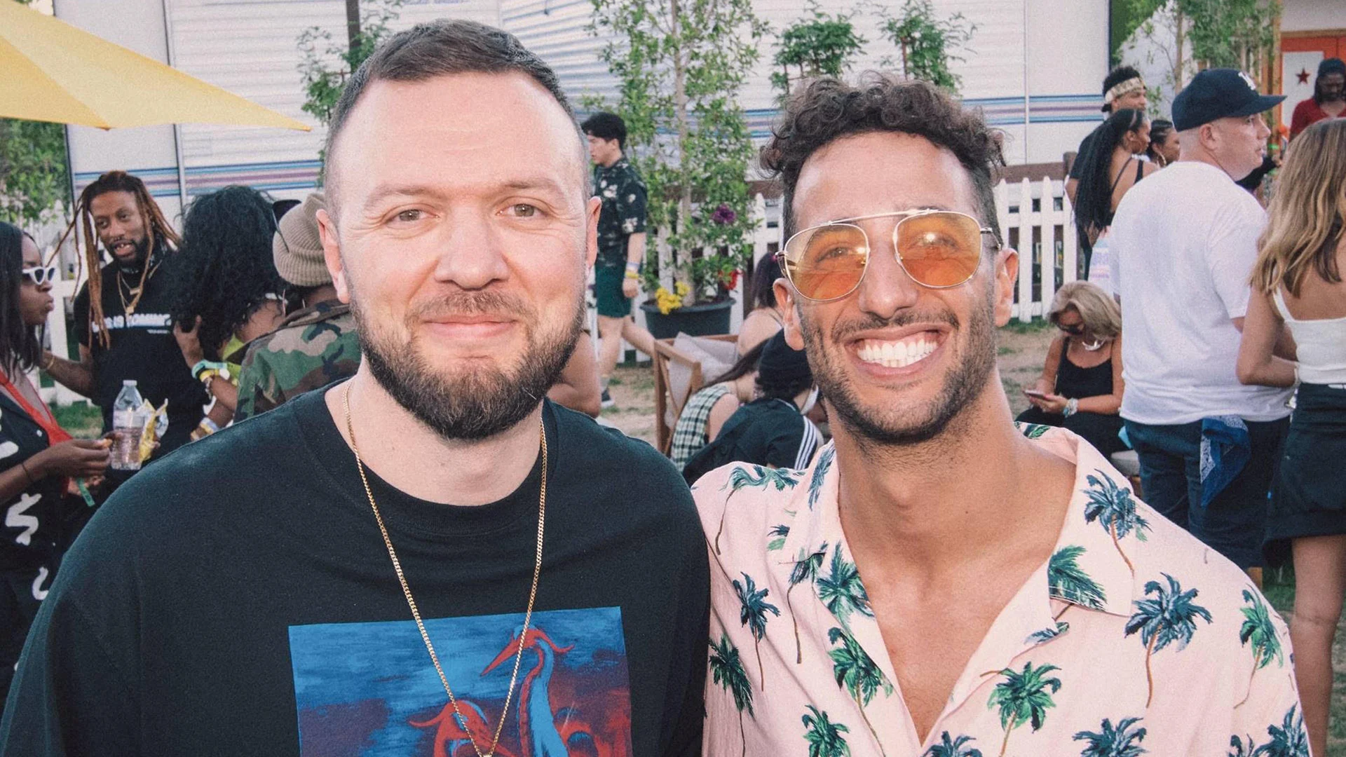 Chris Lake with Daniel Ricciardo Credit: Corey
