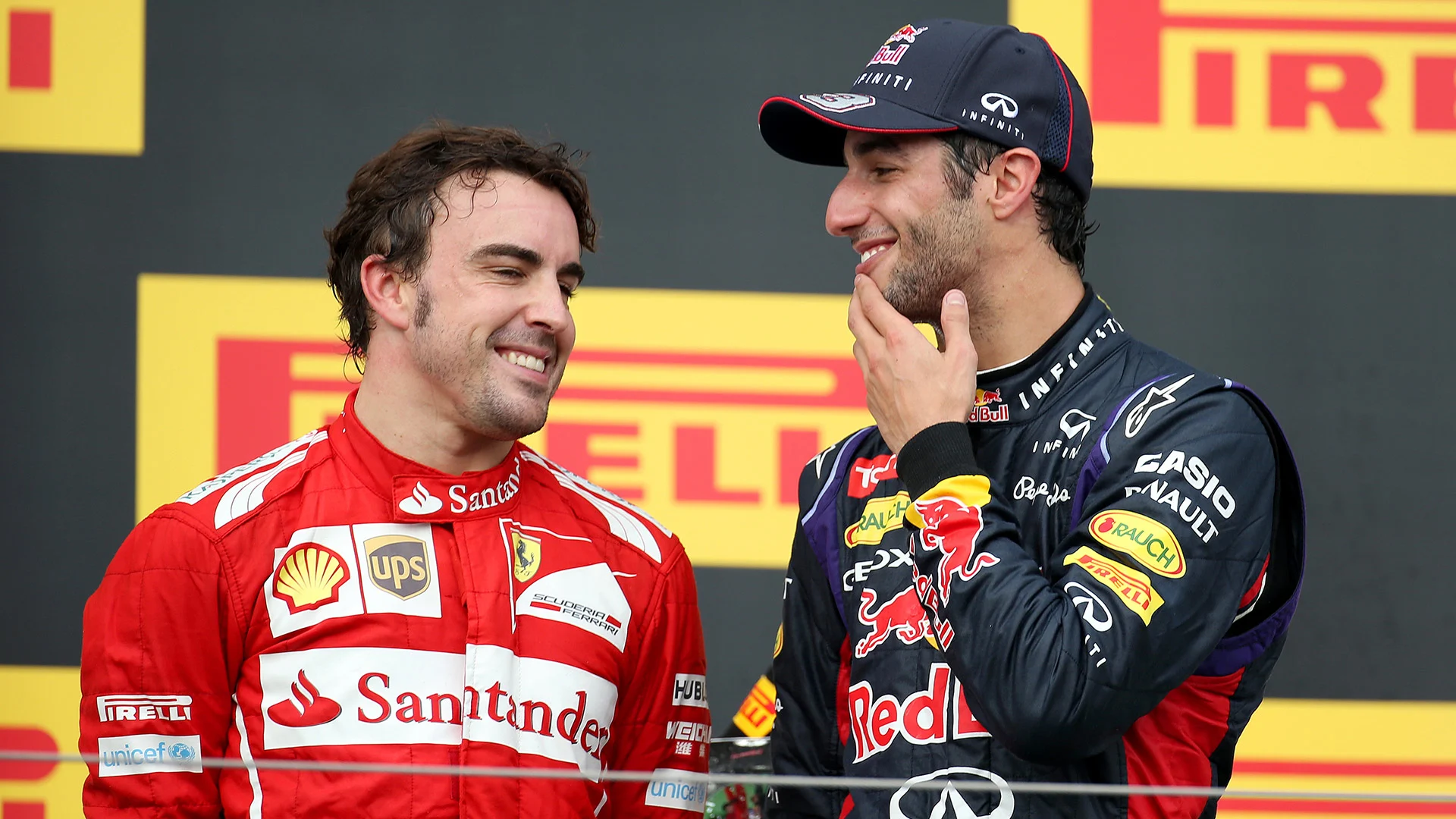 BUDAPEST, HUNGARY - JULY 27: Daniel Ricciardo of Australia and Infiniti Red Bull Racing speaks with