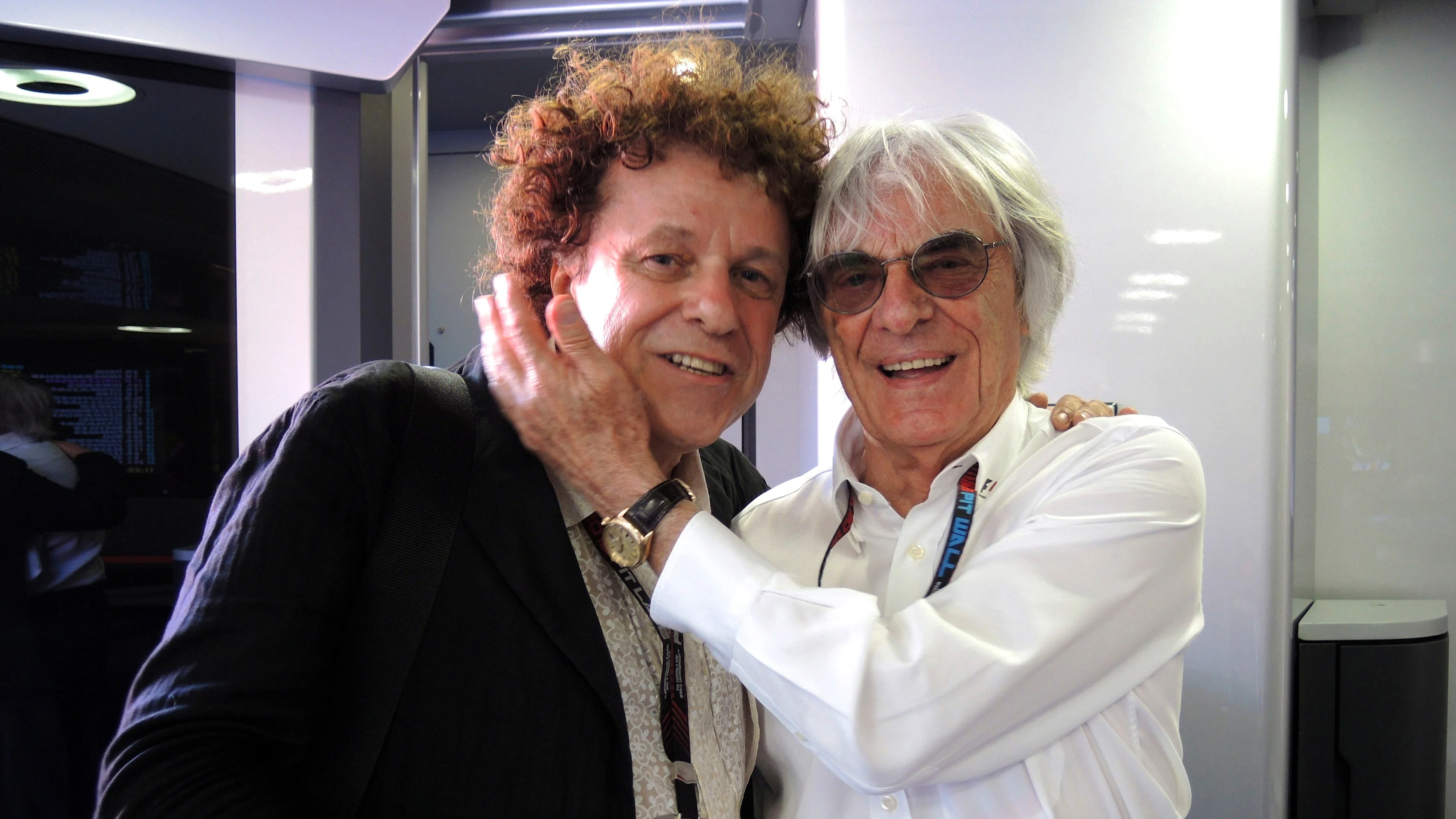 (L to R): Leo Sayer (GBR) and Bernie Ecclestone (GBR) CEO Formula One Group (FOM).
Formula One