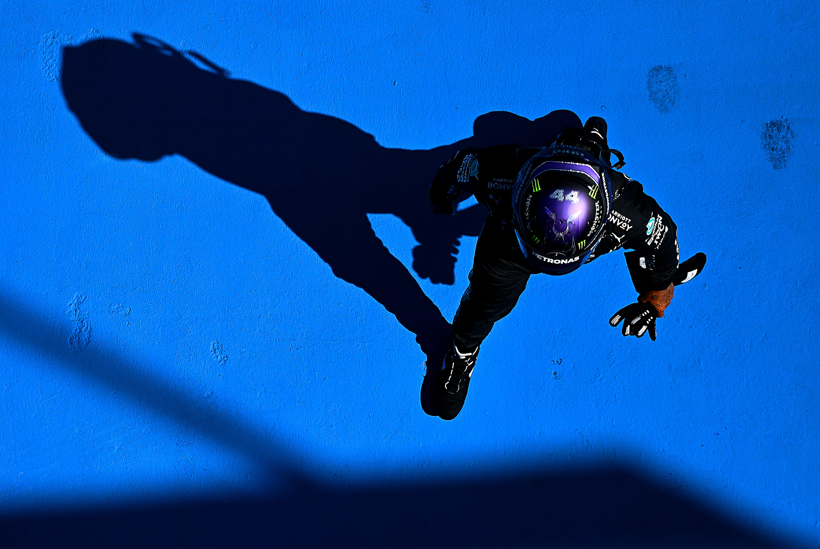 BARCELONA, SPAIN - MAY 08: Pole position qualifier Lewis Hamilton of Great Britain and Mercedes GP