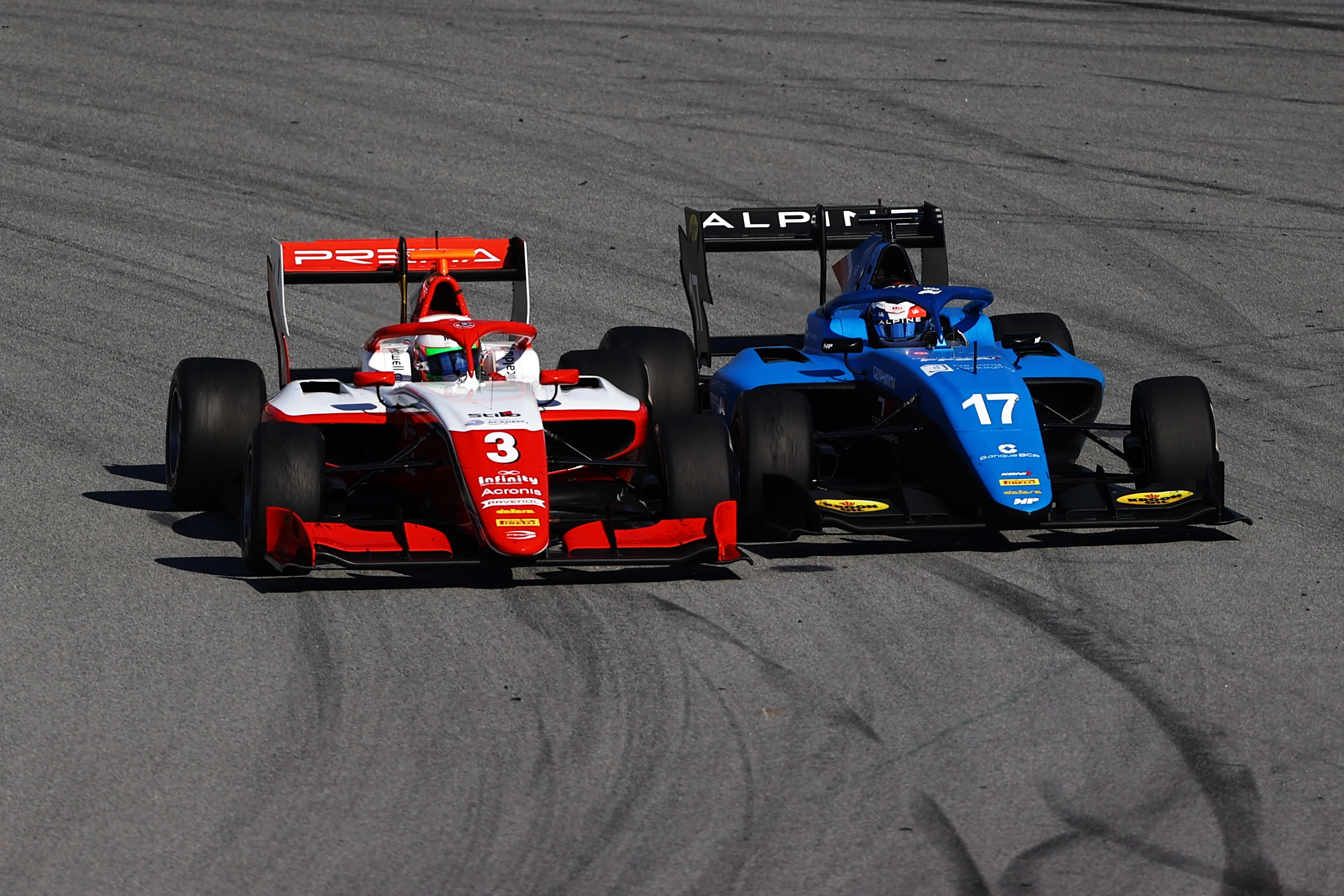 BARCELONA, SPAIN - MAY 08: Olli Caldwell of Great Britain and Prema Racing (3) and Victor Martins