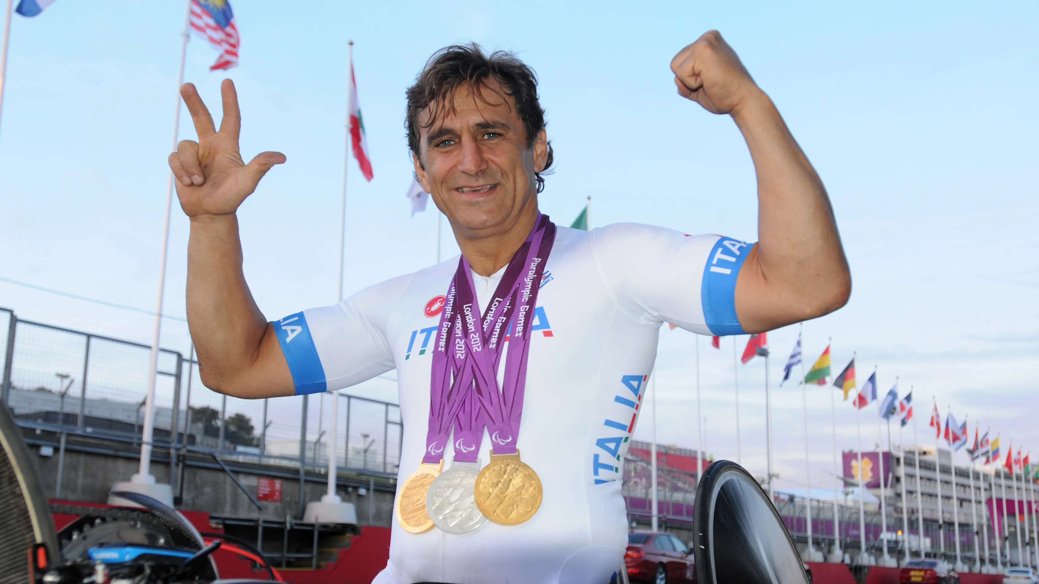 Alex Zanardi (ITA) won a silver medal during the Team Relay event at the 2012 Paralympic Games.
