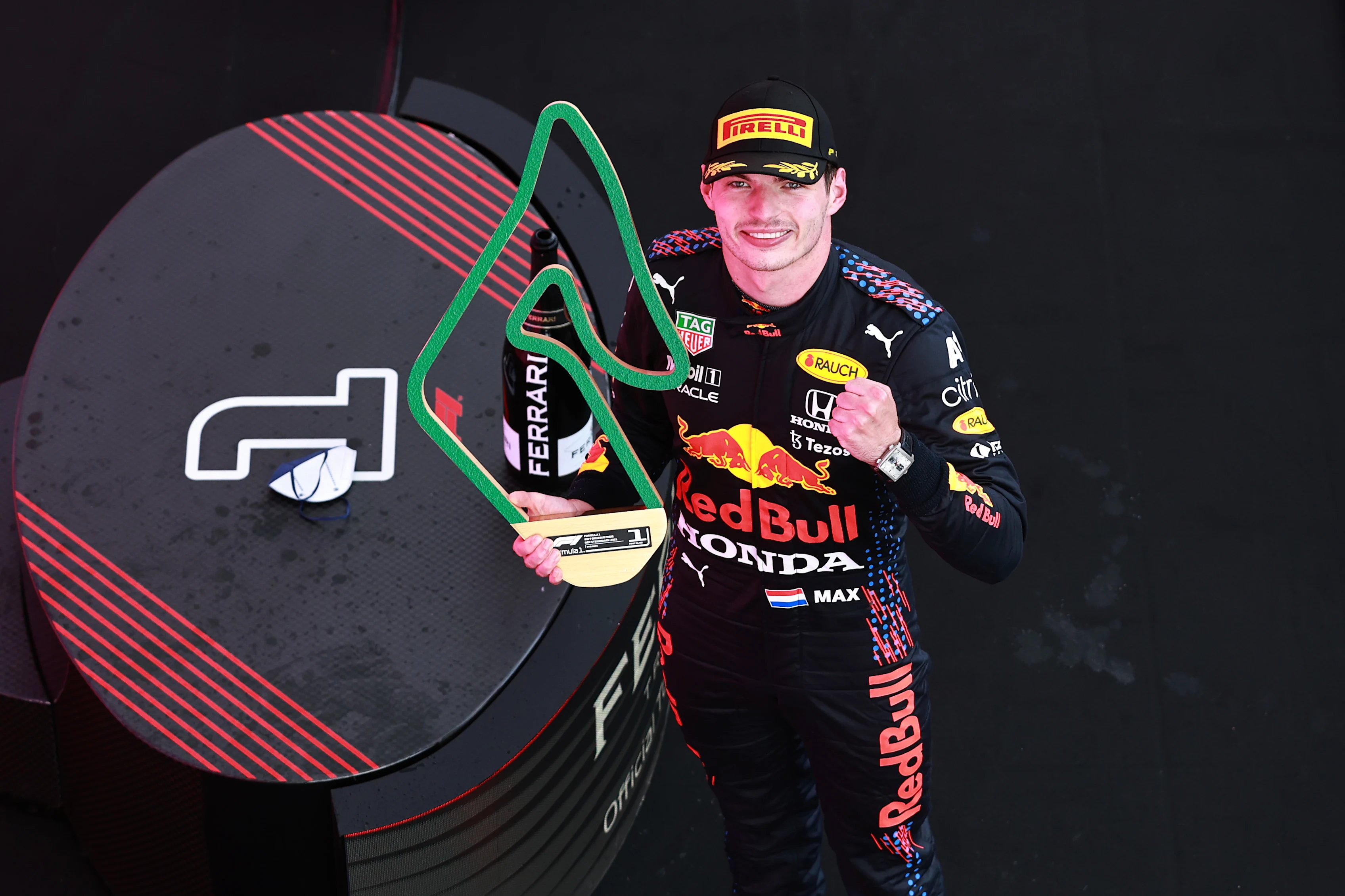 SPIELBERG, AUSTRIA - JUNE 27: Race winner Max Verstappen of Netherlands and Red Bull Racing