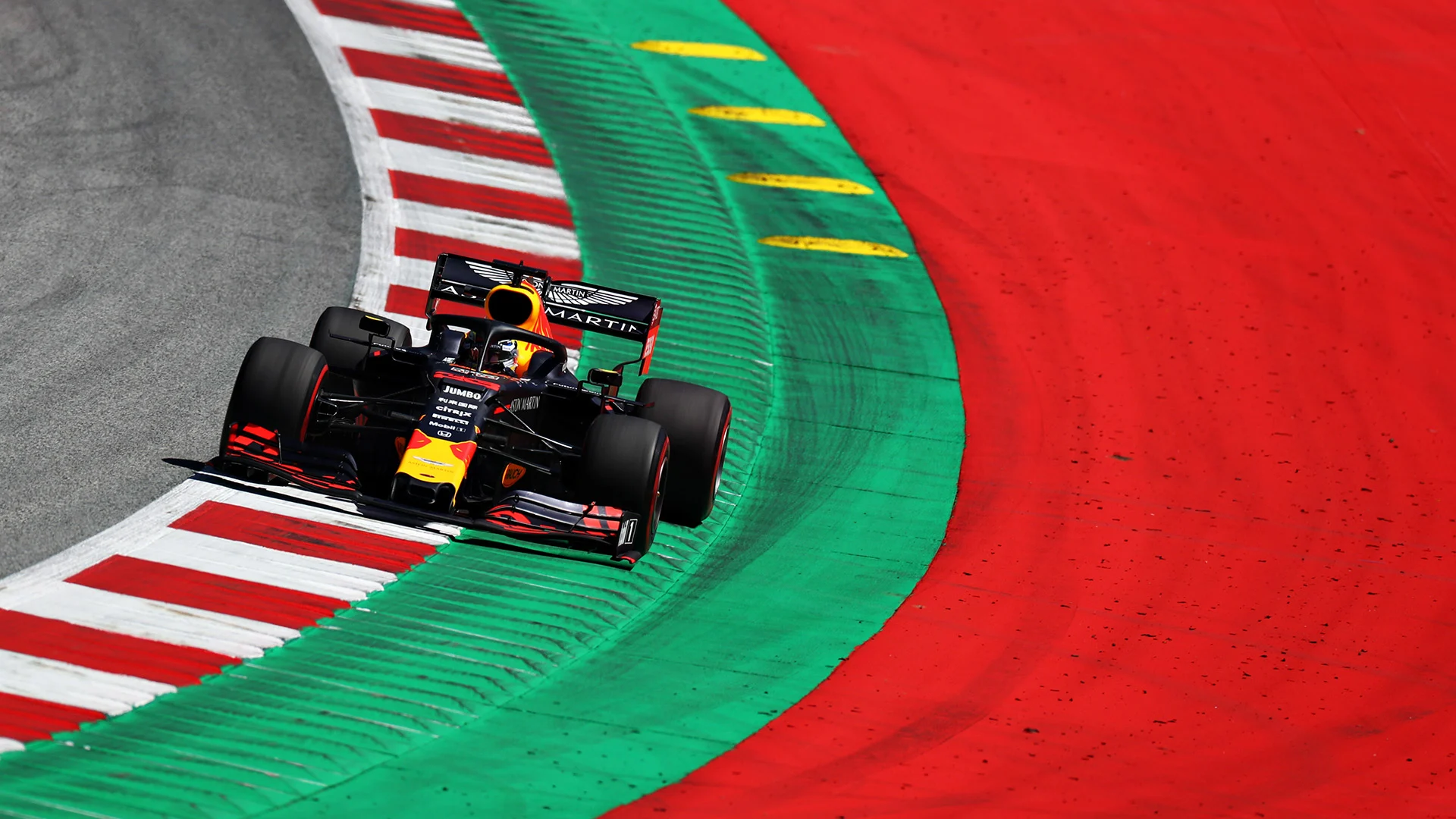 SPIELBERG, AUSTRIA - JUNE 28: Max Verstappen of the Netherlands driving the (33) Aston Martin Red