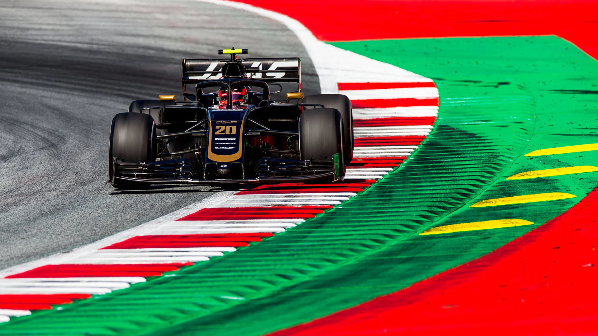 SPIELBERG, AUSTRIA - JUNE 28: Kevin Magnussen of Denmark and Haas during practice for the F1 Grand