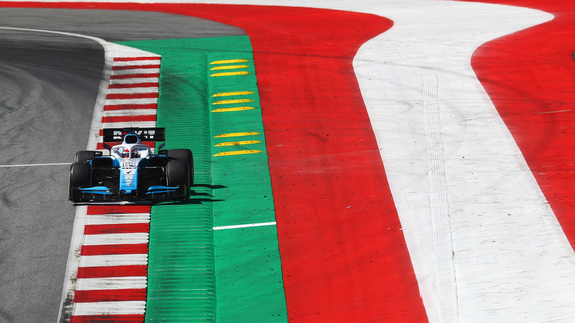 SPIELBERG, AUSTRIA - JUNE 28: George Russell of Great Britain driving the (63) Rokit Williams